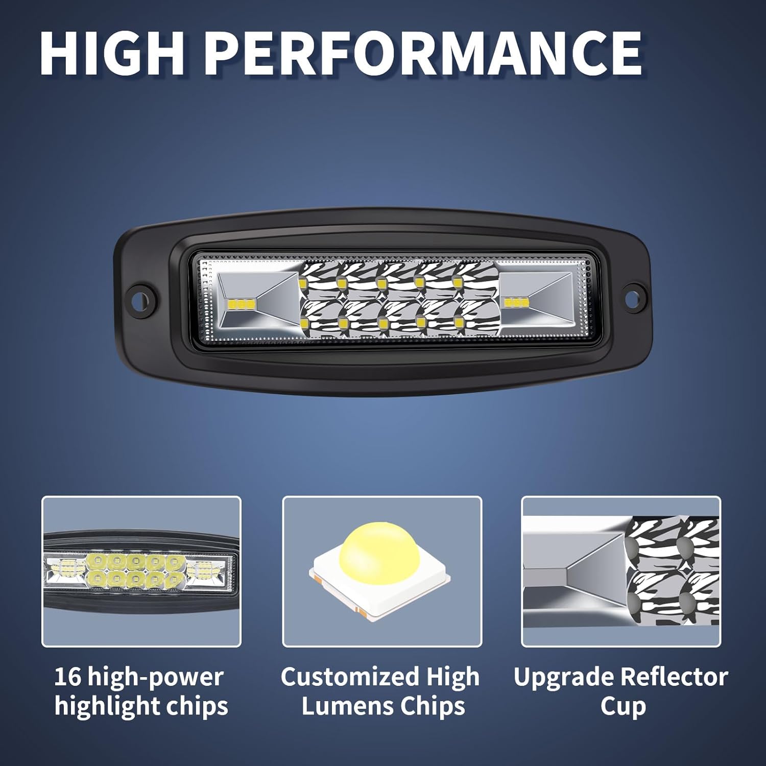 YCHOW-TECH Flush Mount LED Pods 2PCS 6inch 60W Off Road LED Pod Lights Bumper LED Work Light with DT Wiring Harness Kit Combo Beam Flush Mount Fog Lights Waterproof for Truck Pickup SUV UTV ATV