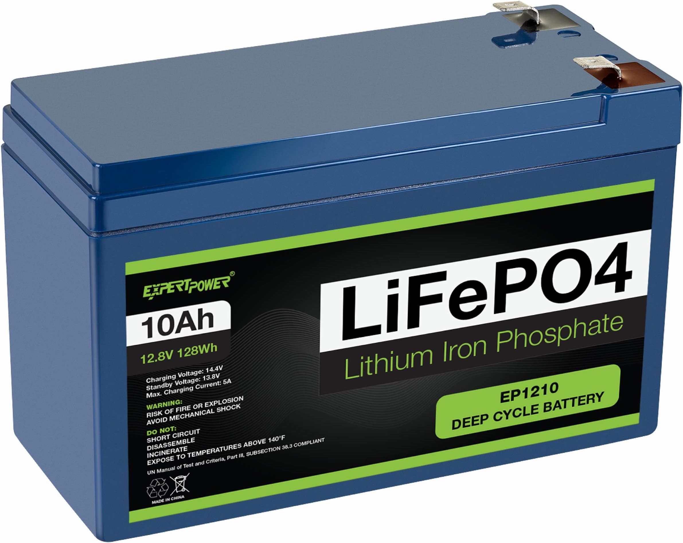 ExpertPower 12V 10Ah Lithium LiFePO4 Deep Cycle Rechargeable Battery | 2500-7000 Life Cycles & 10-Year Lifetime | Built-in BMS | Perfect for RV, Solar, Marine, Overland, Off-Grid Applications