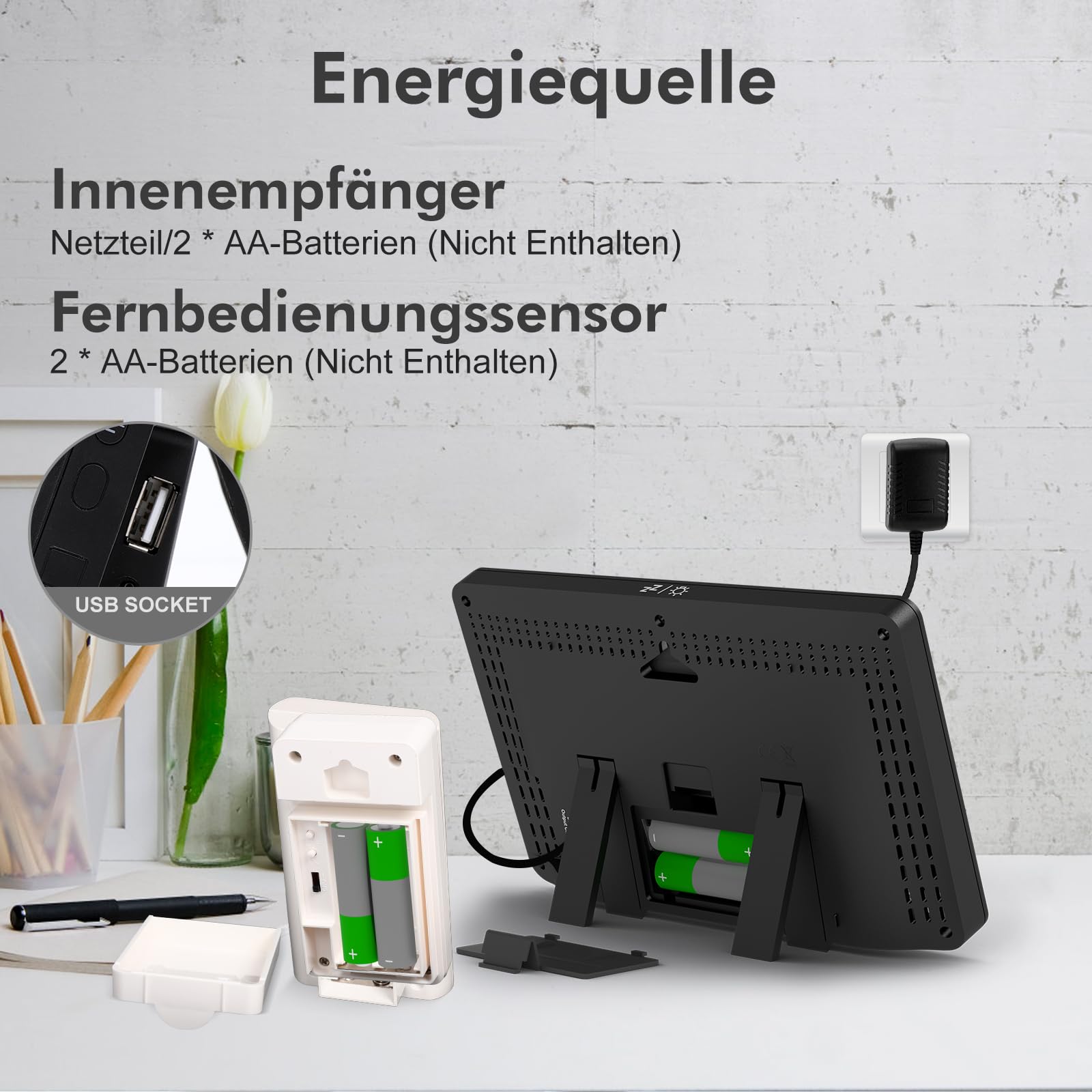 jely Wetterstation Funk mit 3 Außensensor Farbdisplay Funkwetterstationen Innen Thermometer Hygrometer Außen Termometerstation Funk Wetterstation mit Wettervorhersage, Temperatur, Luftfeuchtigkeit
