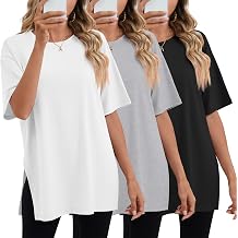 Huukeay 3 Pack Womens Oversized T Shirts Workout Tops