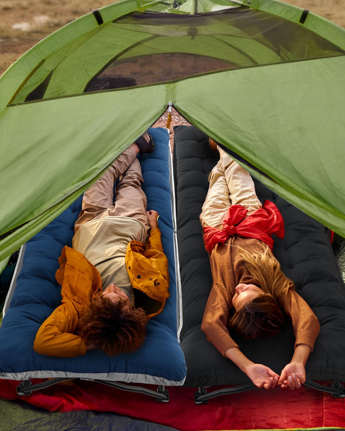 lit de Camp avec Matelas pour Adultes, 71/81cm lit de Camp Pliable 1 Personne Charge Jusqu'à 204 Kg pour Camping, Les Voyages, la Maison, Jardin
