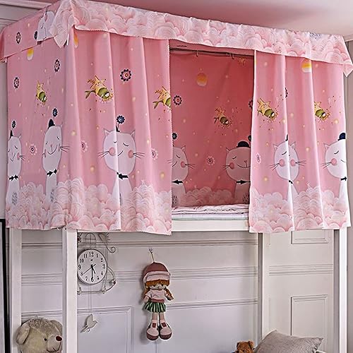 Vista 23 de Lobagve Cortinas de litera para dormitorio de estudiantes, cortinas de cama transpirables, a prueba de polvo, tela opaca para cama, toldo de cama