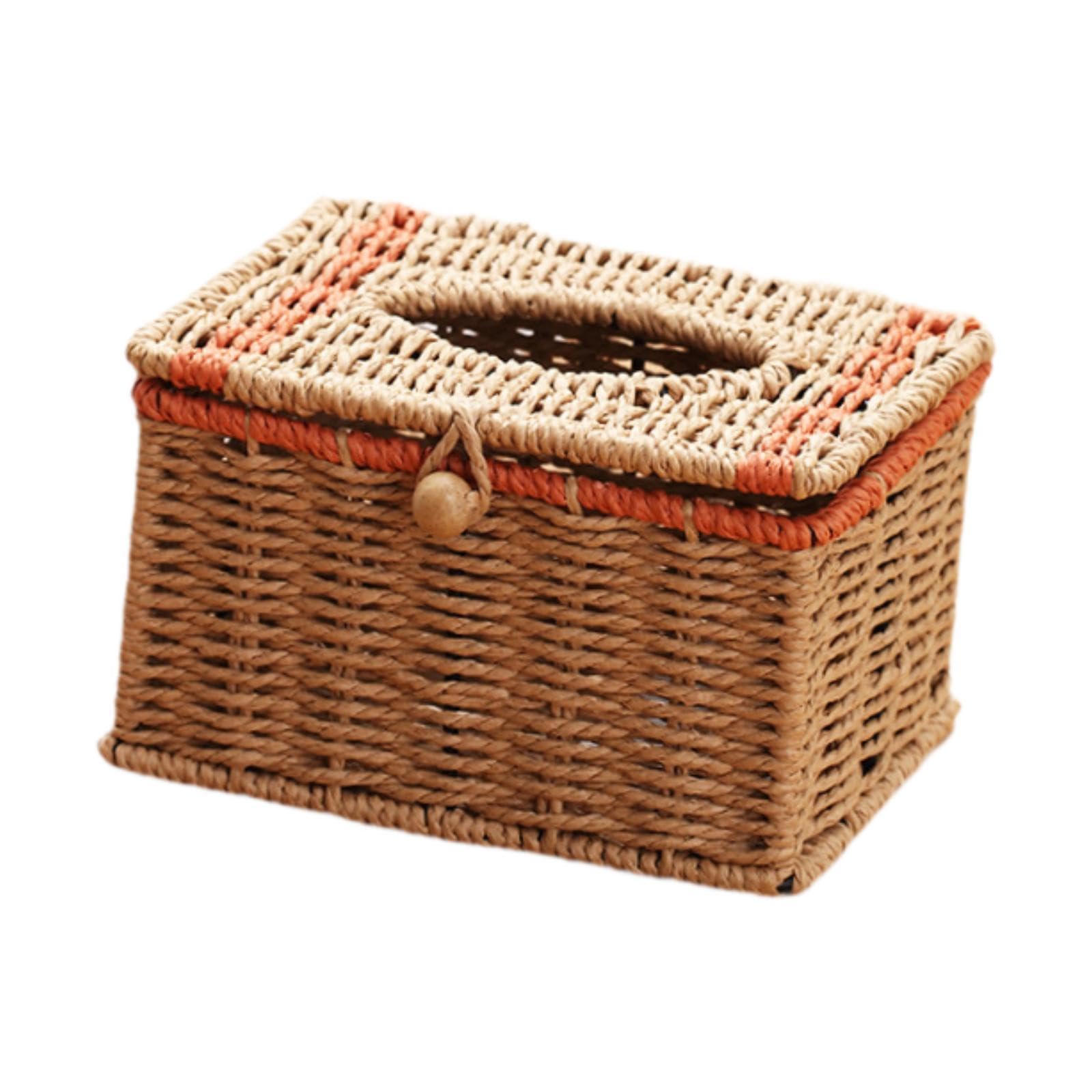 THE STYLE SUTRA Tissue Box Cover Organizer Woven Rectangular for Restaurant Washroom Kitchen Style A-image-29