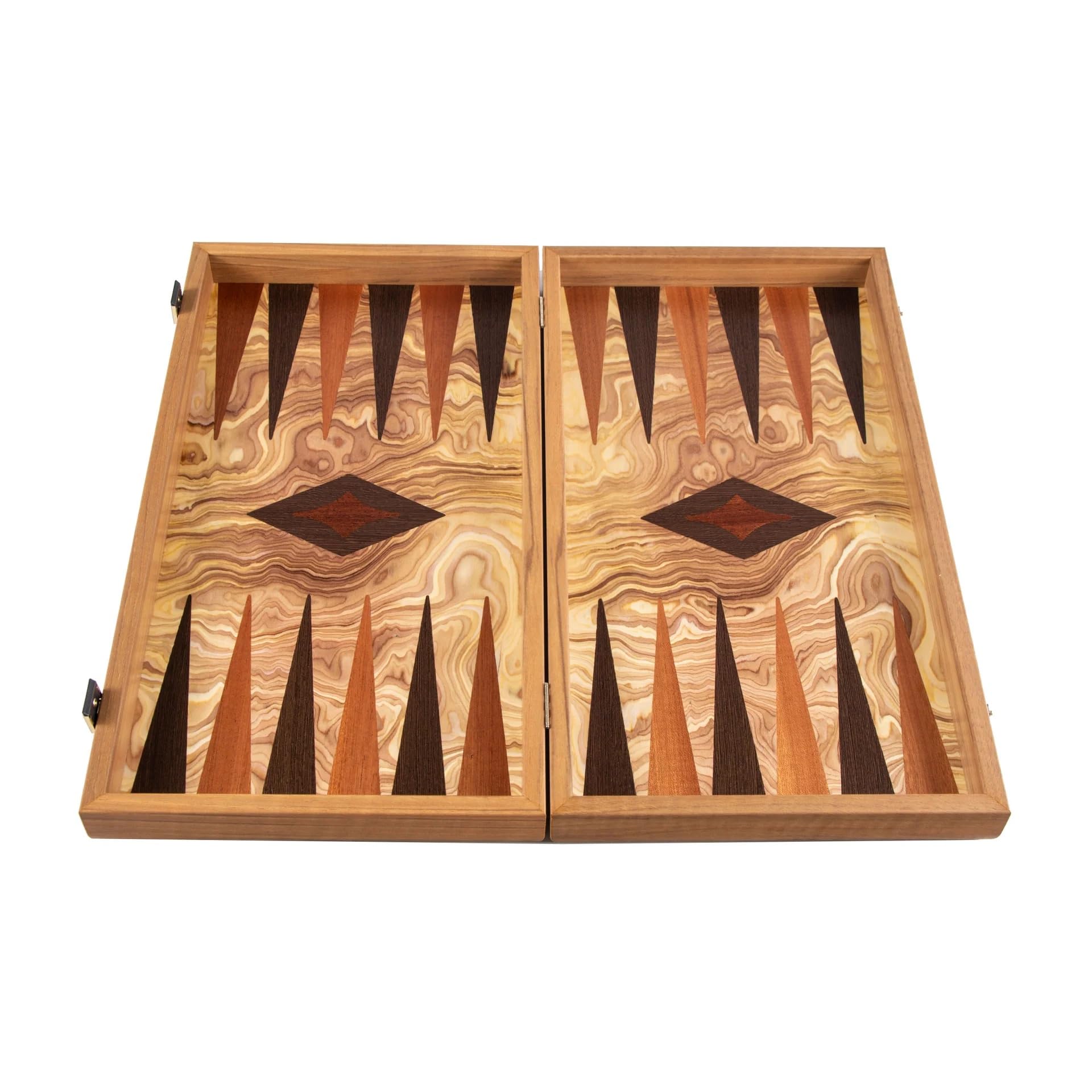 Juego de backgammon de madera de olivo Manopoulos de lujo Manopoulos, juego premium hecho a mano en Grecia por expertos