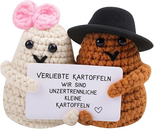 HGRGHH Pinguin Geschenk für Partner mit Handgestrickte Mini Pinguin, Kleiner Sto