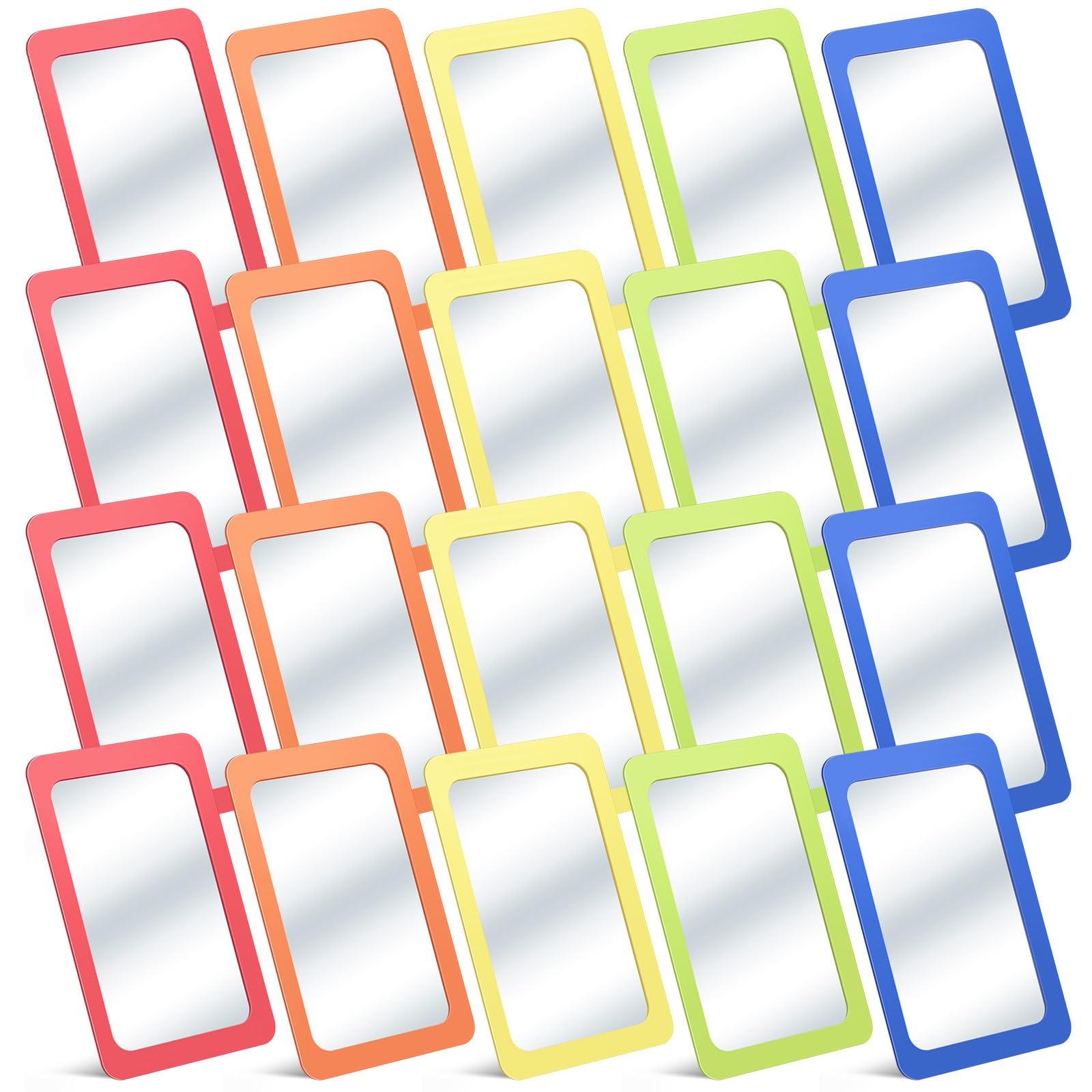 Dandat 20 Pcs Unbreakable Shatter Proof Mirror for Kids 6 x 4 Inches Small Pastel Unbroken Lock Mirrors Bulk for School DIY Crafts Nursery Montessori Daycare Classroom Speech Therapy (Rainbow Colors)