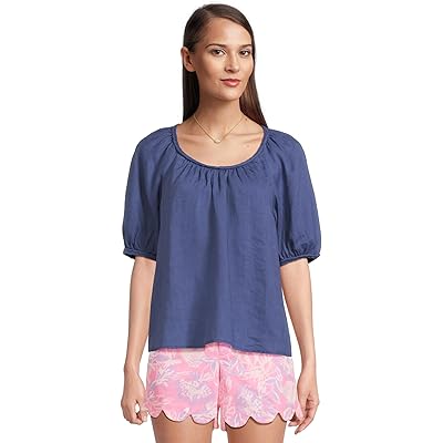 Lilly Pulitzer Calais Short Sleeve Top sapphire pool