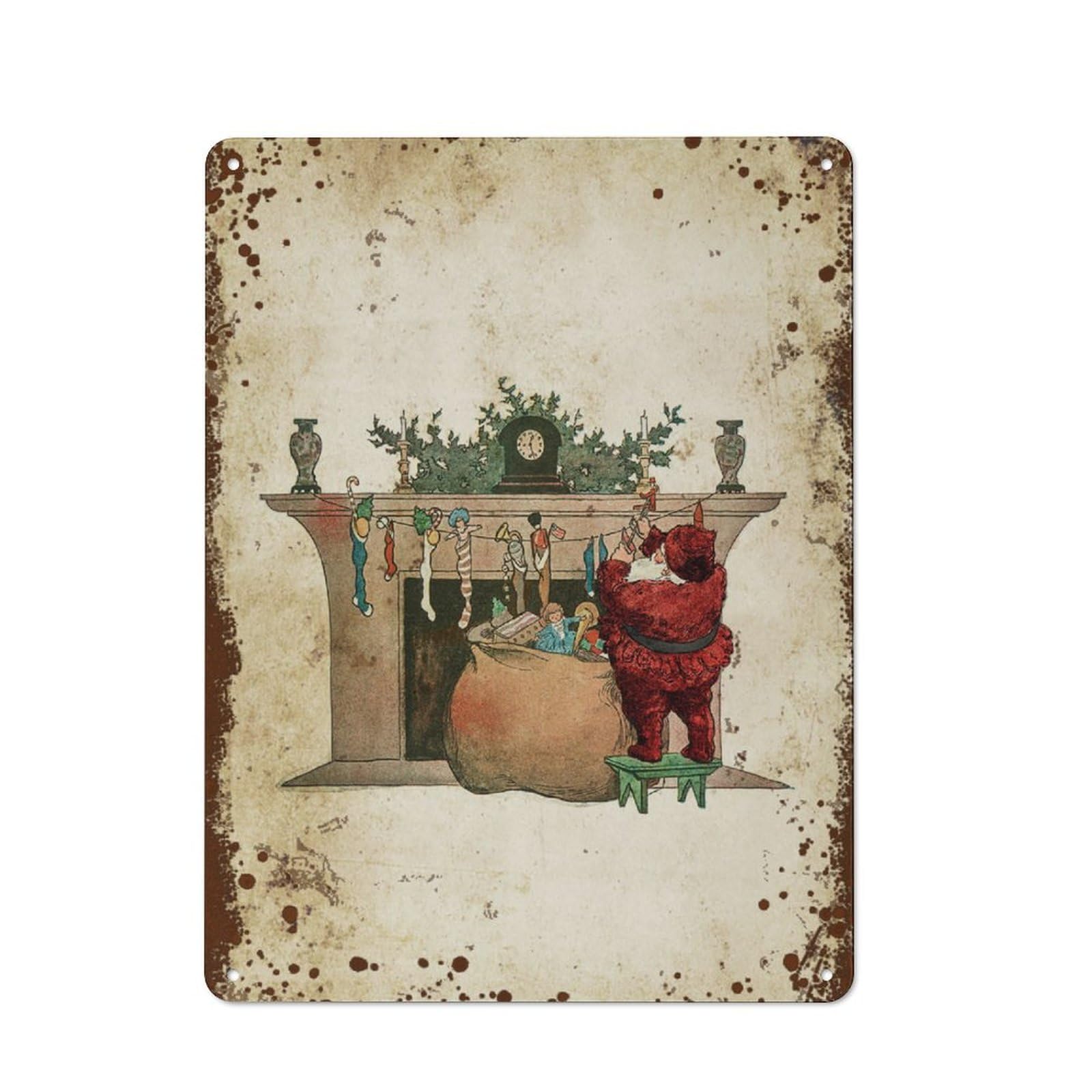 Kwqdozf Style-5 12X16inch Santa Claus Vintage Art ,Holiday Decor, Christmas Eve ,Funny Chri