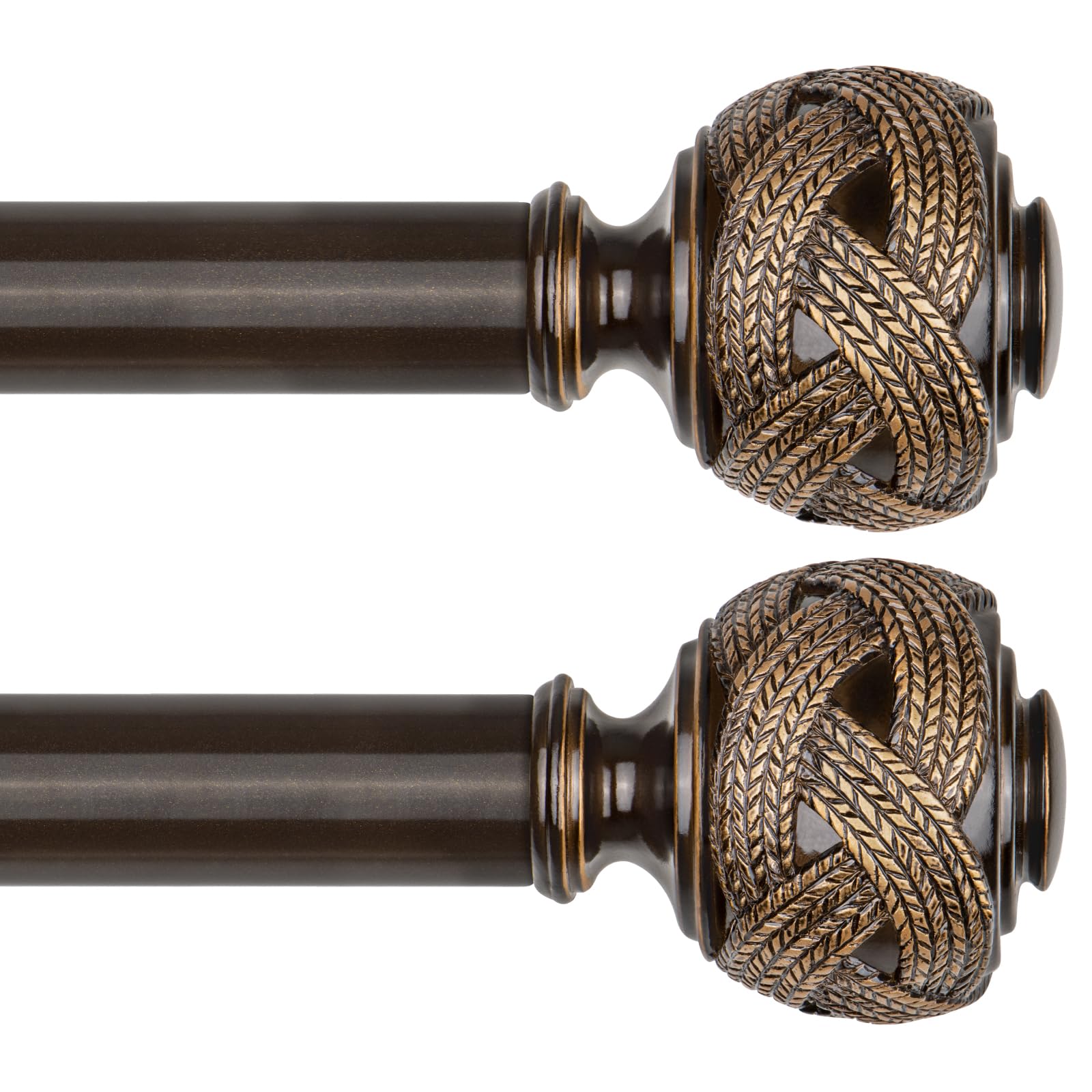 Bronze Curtain Rods - Adjustable 32-58 Inch -14 Bronze Curtain Rods - Adjustable 32-58 Inch -14