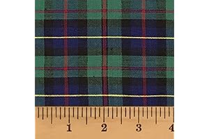 Celtic Blue Green Tartan Homespun Cotton Plaid Fabric by the Yard - 100% Cotton Fabric