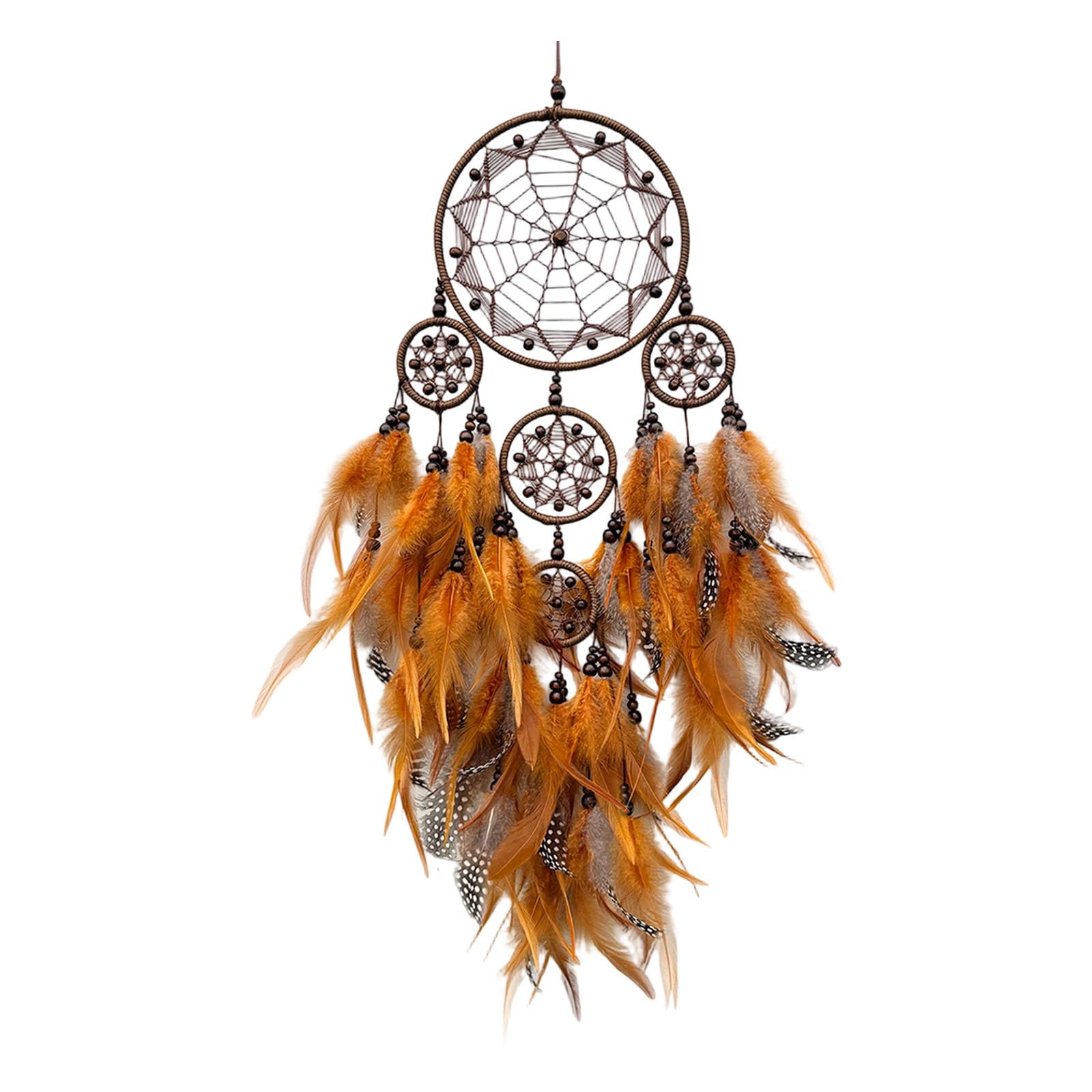 Stylish Tribal Ethnic Dreamcatchers Hanging Decors for Bedroom Living Room with Feathered and Colorful Beads Wall Art Hanging Decors