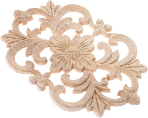 Miniatura 8 de MUXSAM Marco de esquina de madera tallada para muebles, marco de esquina para muebles sin pintar, decoración de bricolaje para muebles, puerta del