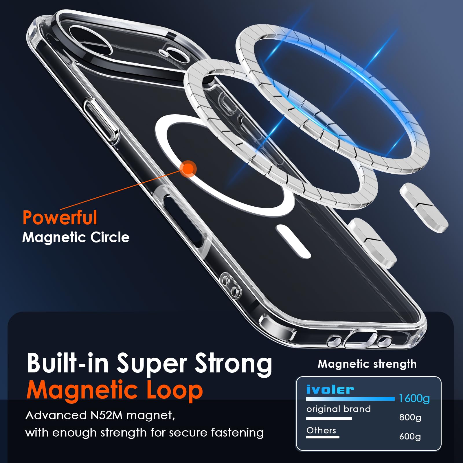 iVoler Chiaro Cover Magnetica per iPhone Air/ 17 Air 6.5 Pollici, Compatibile con MagSafe, [Anti Ingiallimento] [Antiurto di Grado Militare] Custodia Trasparente Sottile AntiGraffio Rigida PC Case