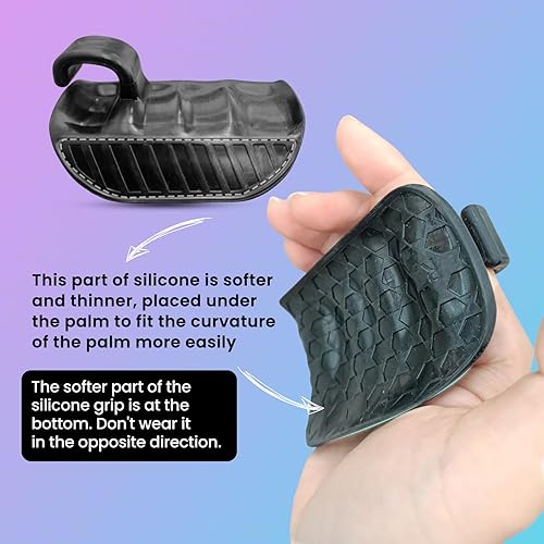 Miniatura 4 de Guantes de gimnasio de silicona sin dedos, agarres duraderos y almohadillas de agarre para entrenamiento de gimnasio y ejercicio para protección de