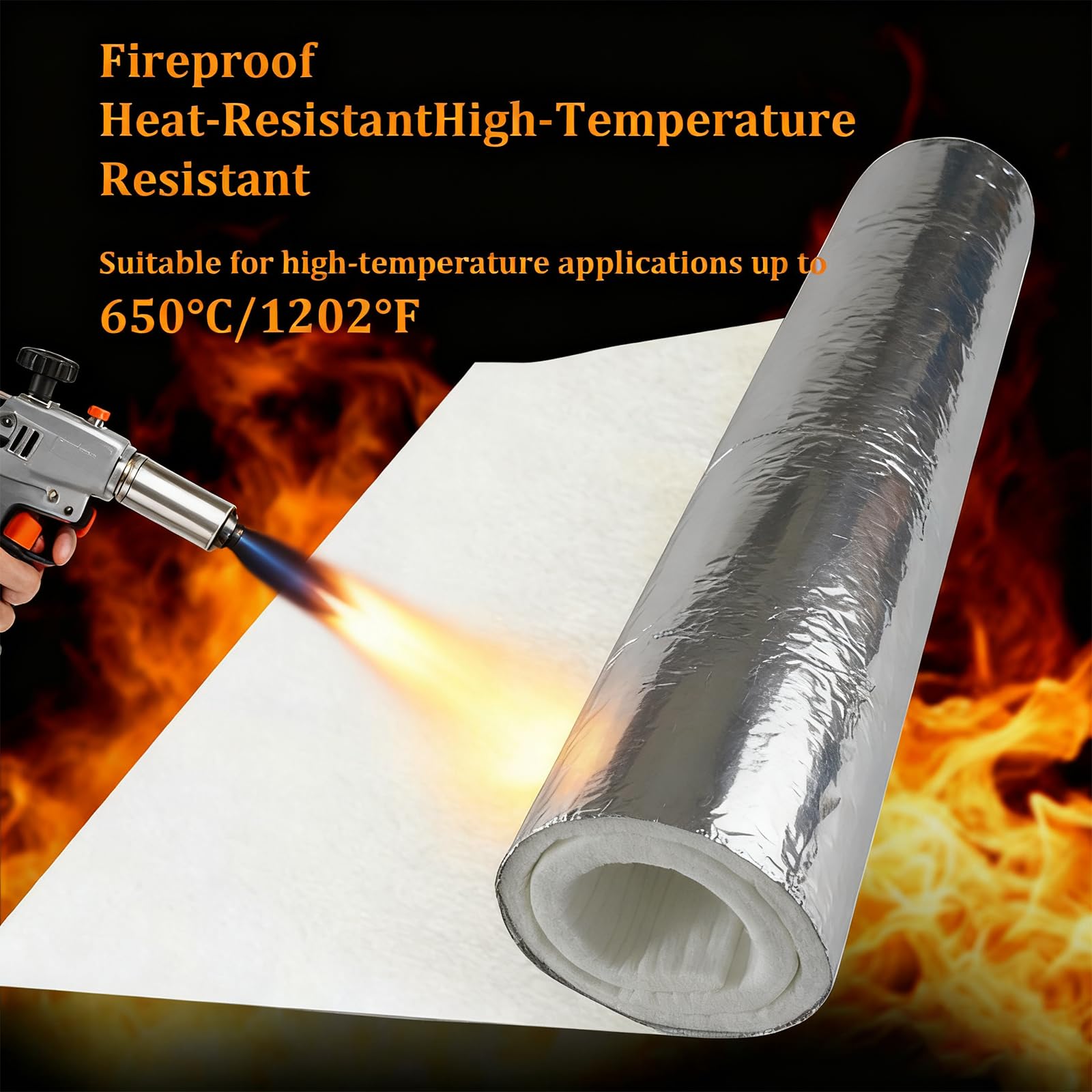 Coquilla Aislante de Papel de Aluminio Autoadhesivo de Nano-Gel, Retardante de Llama, Ingeniería de Aislamiento, Aislamiento De Tuberías(1.5x2m(59x78.7in),Thickness: 15mm)