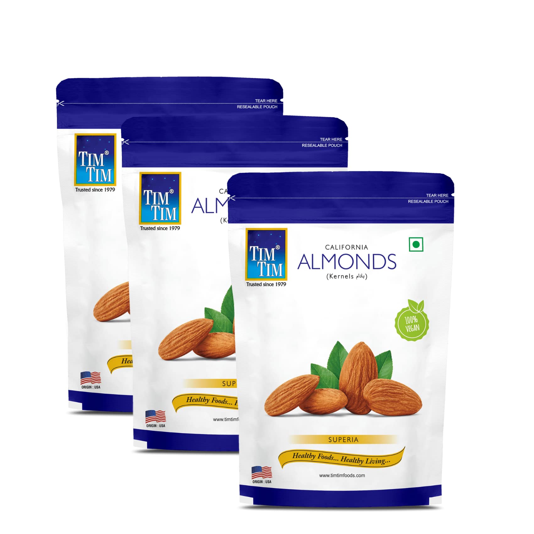 Tim Tim California Superia Almonds (Badam) 600g (Pack of 3) (B0BFNL3WBD) Amazon Price History, Amazon Price Tracker
