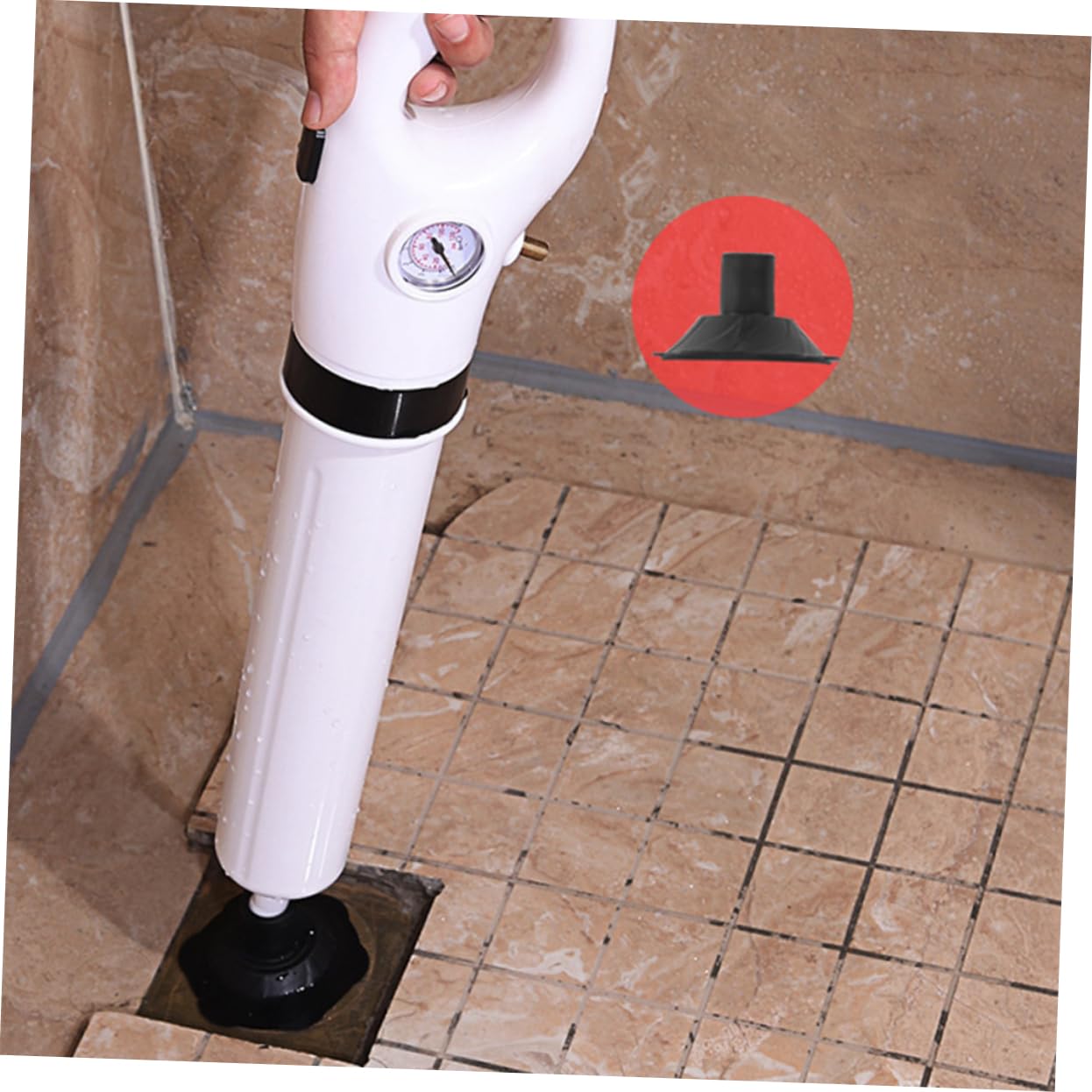 SHINEOFI Déboucheur de Toilettes Puissant en Plastique Tête Tourbillonnante, Ventouse Flexible pour Canalisation, Usage Domestique
