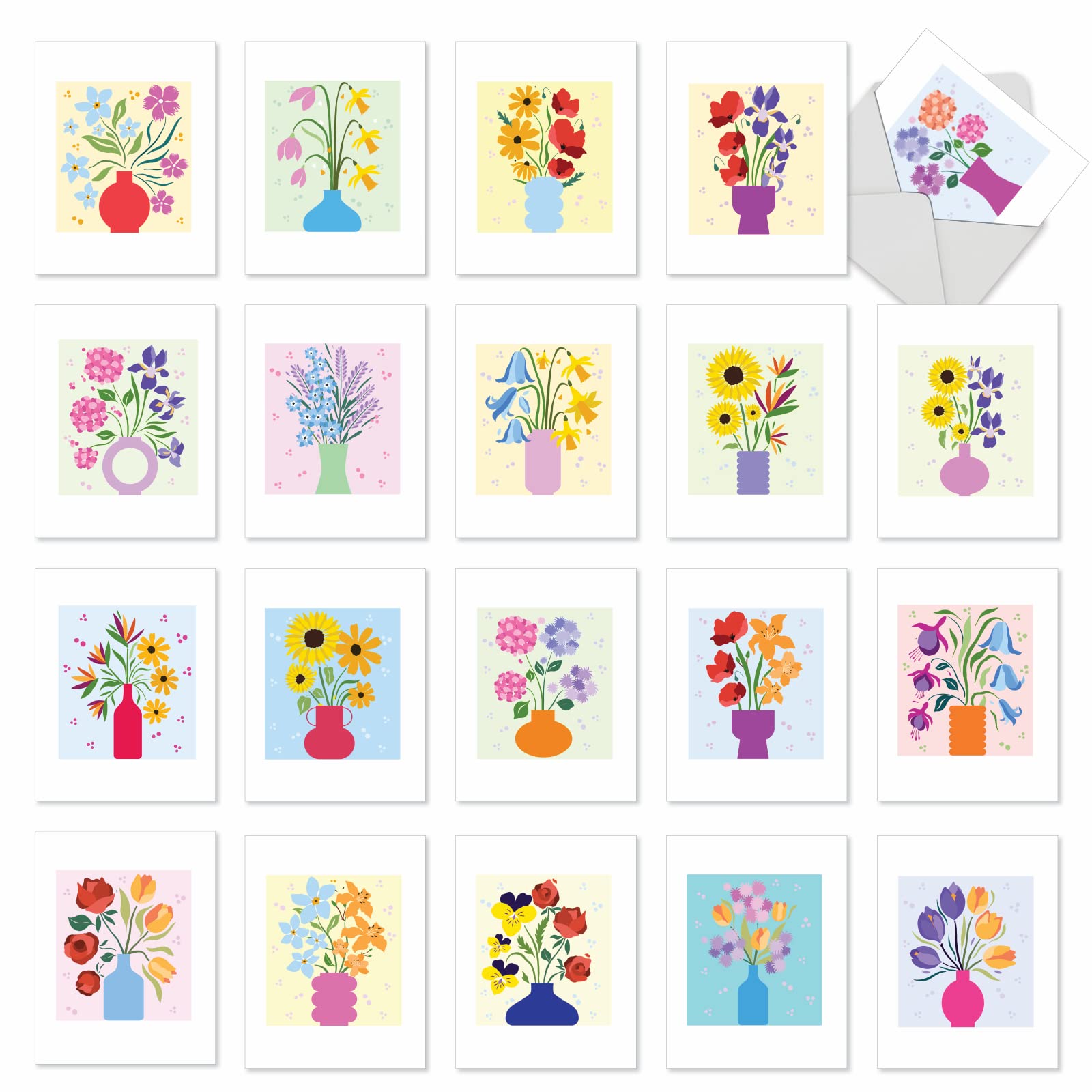 Best Card Co 20 Mini All Occasion Garden Floral AM10331OCB-B1x20 Set