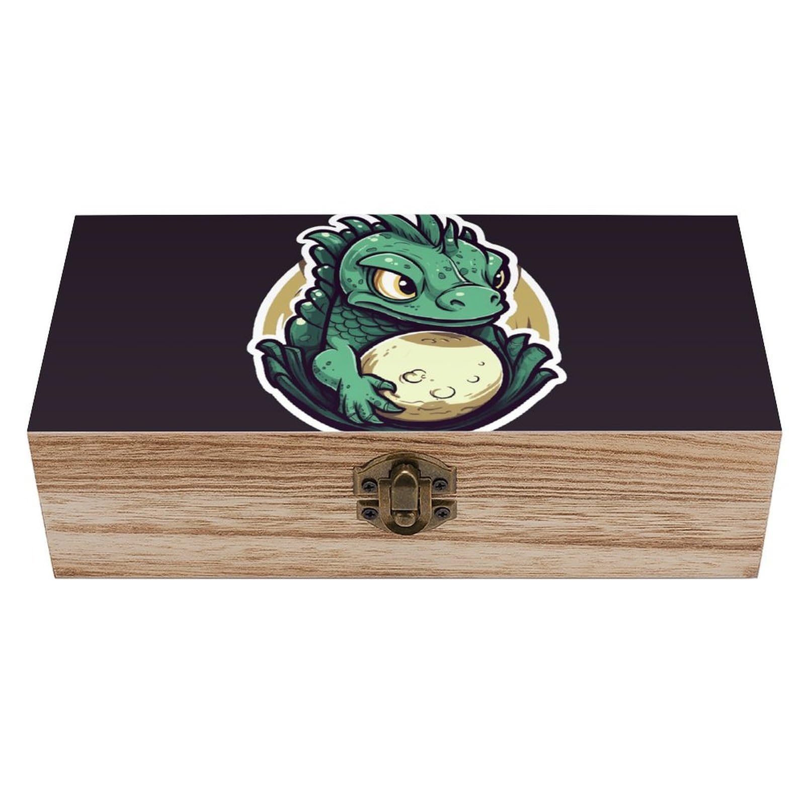 FekiLoot Green Dragon's Egg Wooden Keepsake Box Decorative Wood Storage Organizer with Hinged Lid Large Handmade Boxes Wedding Memory Treasure Box for Jewelry Photos Stamps Crafts