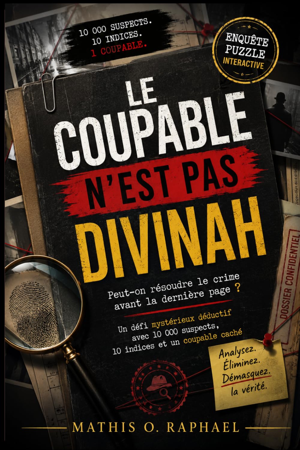 LE COUPABLE N'EST PAS DIVINAH: Peut-on résoudre le crime avant la dernière page ? Un défi mystérieux déductif avec 10 000 suspects, 10 indices et un coupable caché (Livres de dossiers de tueurs...)