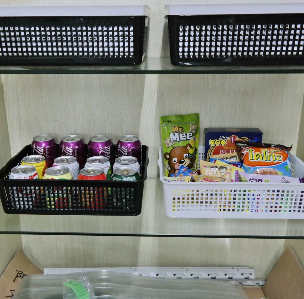 Teyyvn Rectangular Plastic A4 Paper Storage Baskets Trays, Set of 6 Letter Size Plastic Baskets