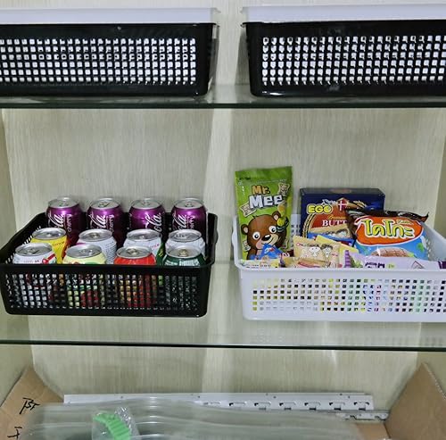 Miniatura 4 de Teyyvn Bandejas de almacenamiento de papel rectangulares de plástico A4, juego de 6 cestas de plástico tamaño carta