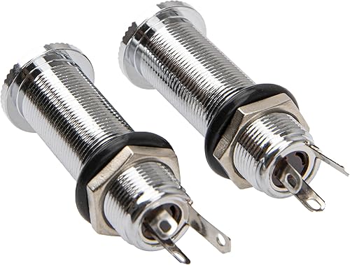 Miniatura 4 de Conector de salida de cilindro roscado (2 unidades, estéreo, monocromo, conector jack para guitarra ecualizador)