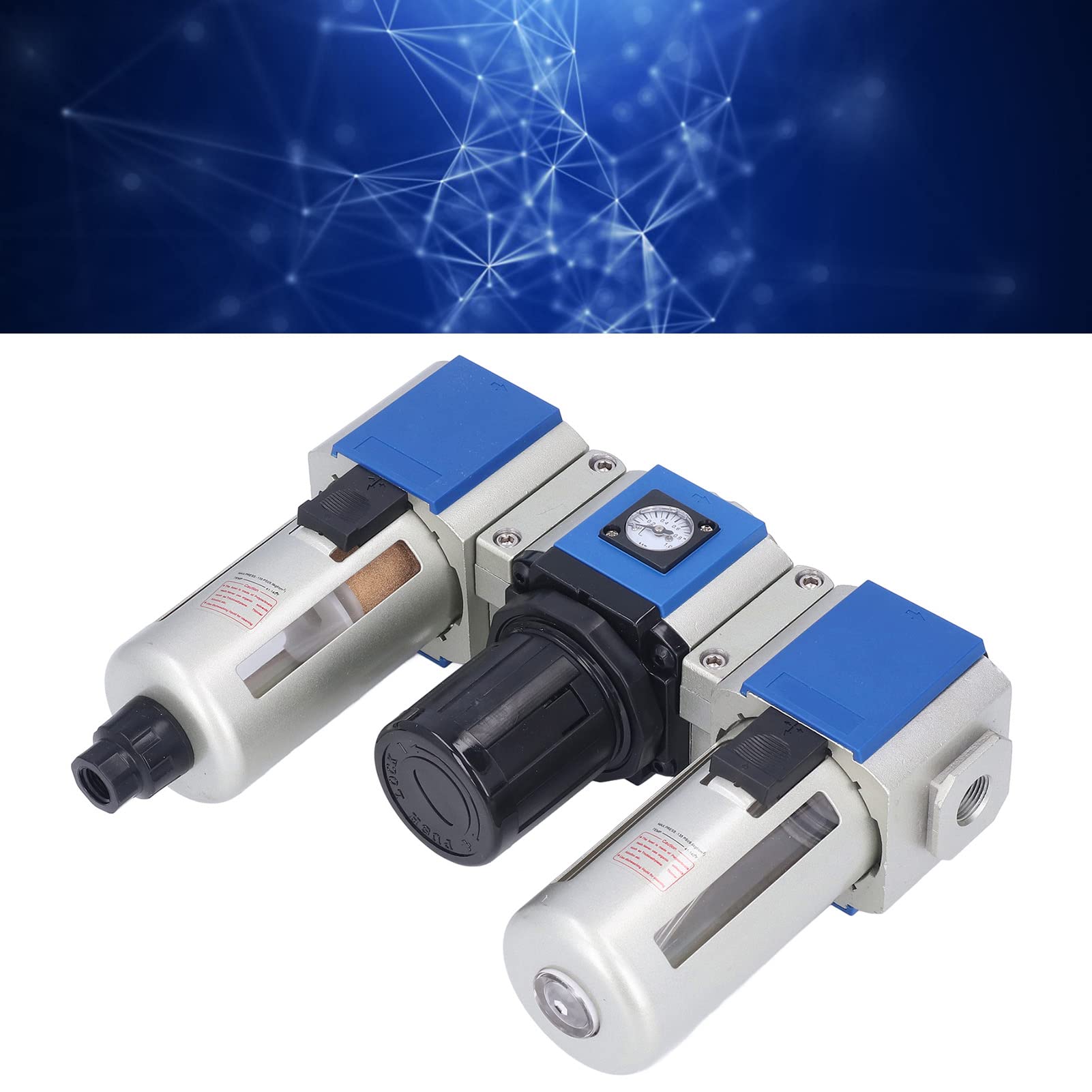 Filtro de Aire de 3 Etapas, Filtro de Aire de Aleación de Aluminio Lubricador Regulador de Presión Combo GC400 15 con Copa de Aceite de 160 CC 40 μm o 5 μm para Sistemas Neumáticos de