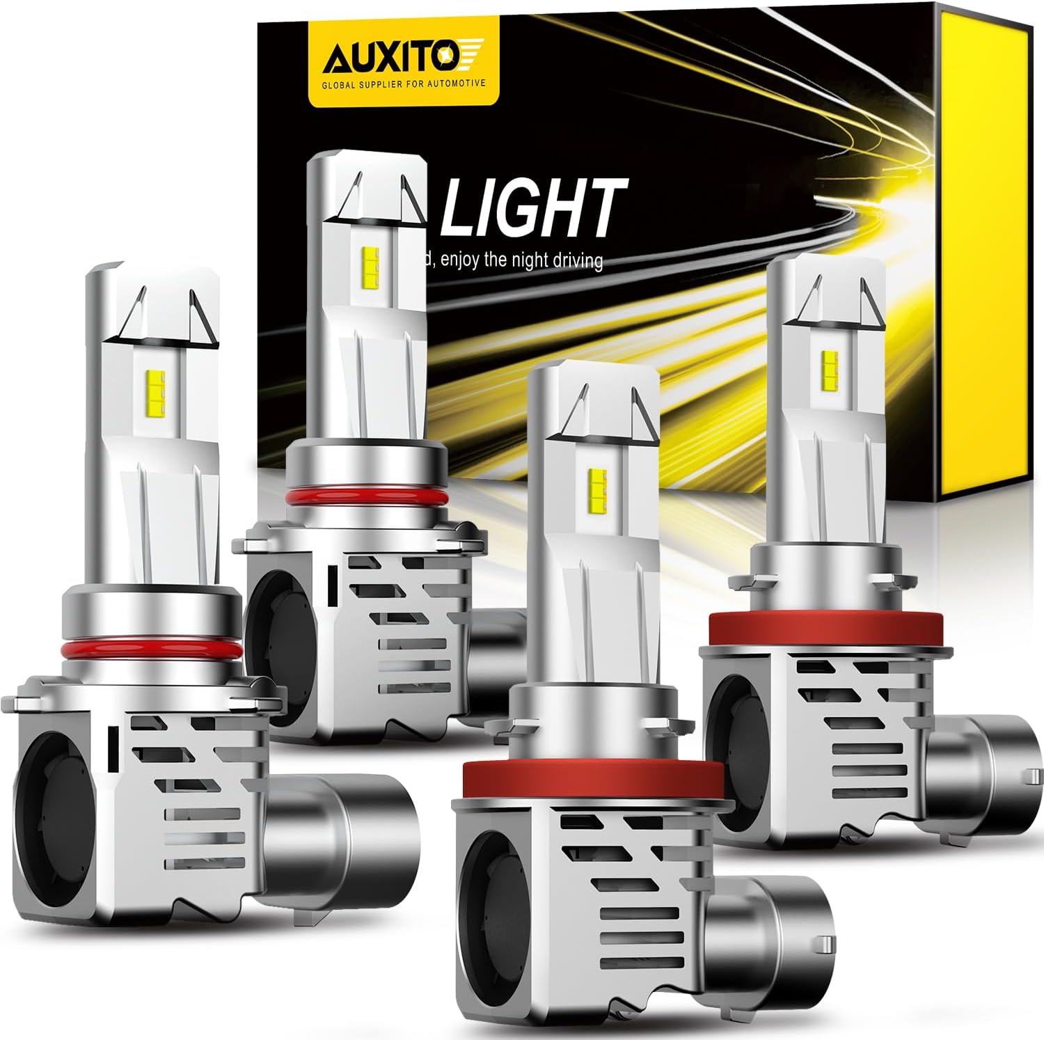 AUXITO 9005 H11 Light Bulbs Combo Fog Light Bulbs, 6500K