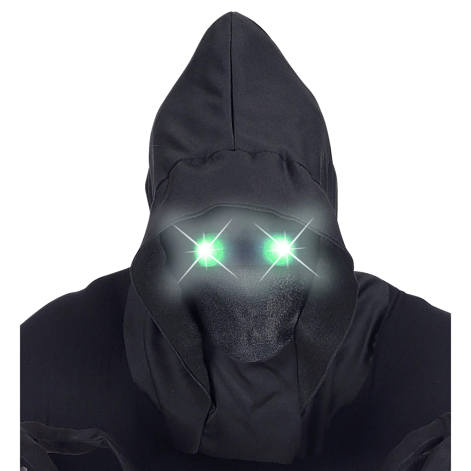 Widmann 07809 Invisible Face Mask with Hood and Luminous Eyes, Black, One Size