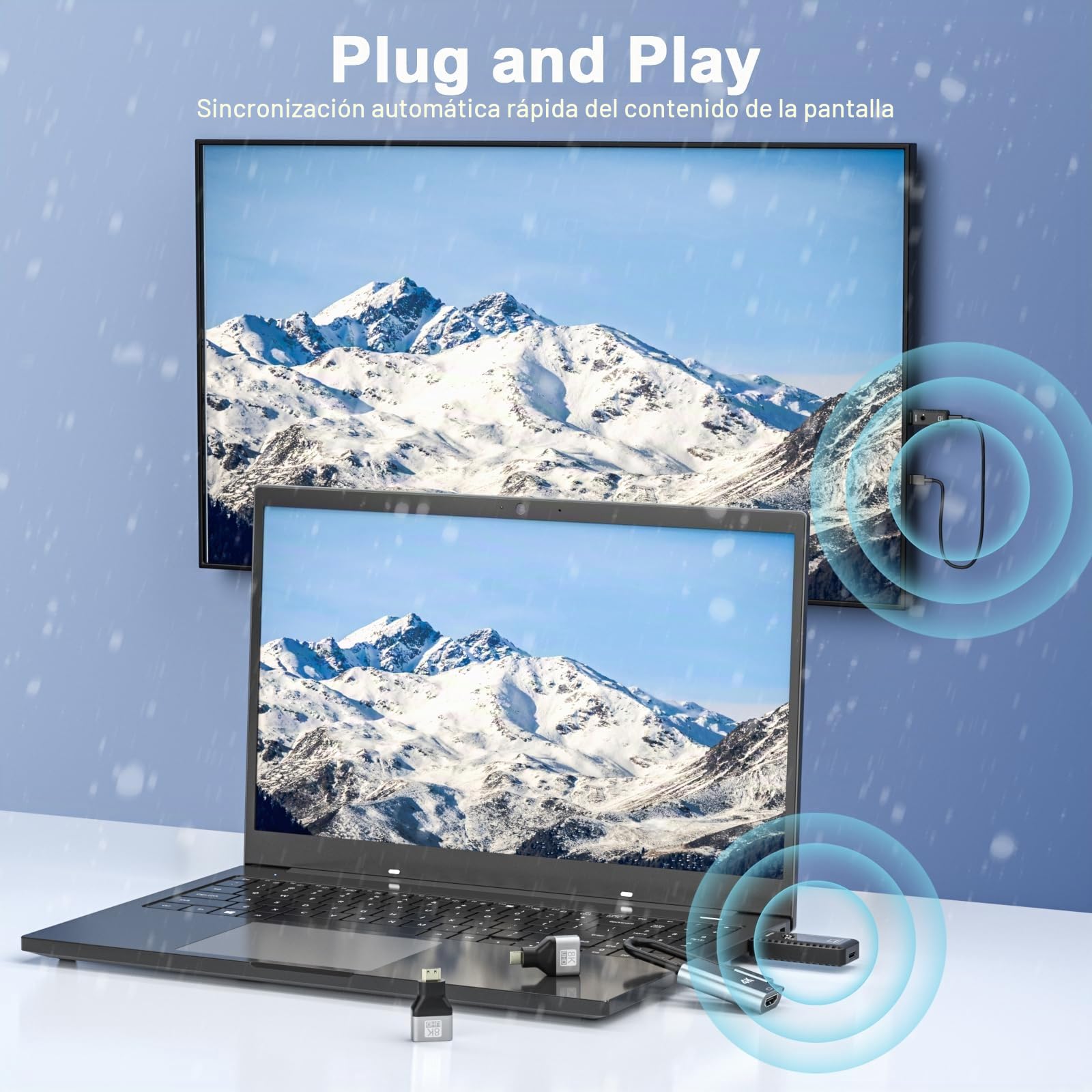 PWAYTEK Transmisor y Receptor HDMI inalámbrico con decodificación 4K, Salida 1080P, Alcance de 164 pies, Doble Banda 2.4G/5G; para PC, portátiles, TV y proyectores; Plug & Play