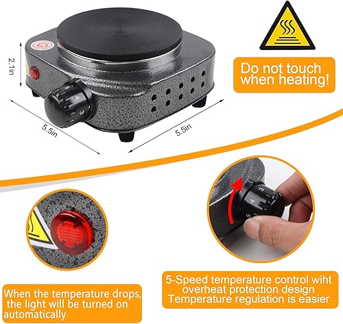 Miniatura 4 de BBAXI Kit de fabricación de velas con placa caliente electrónica, derretidor de cera de vela para cera derretida, incluye olla cadle, placa caliente