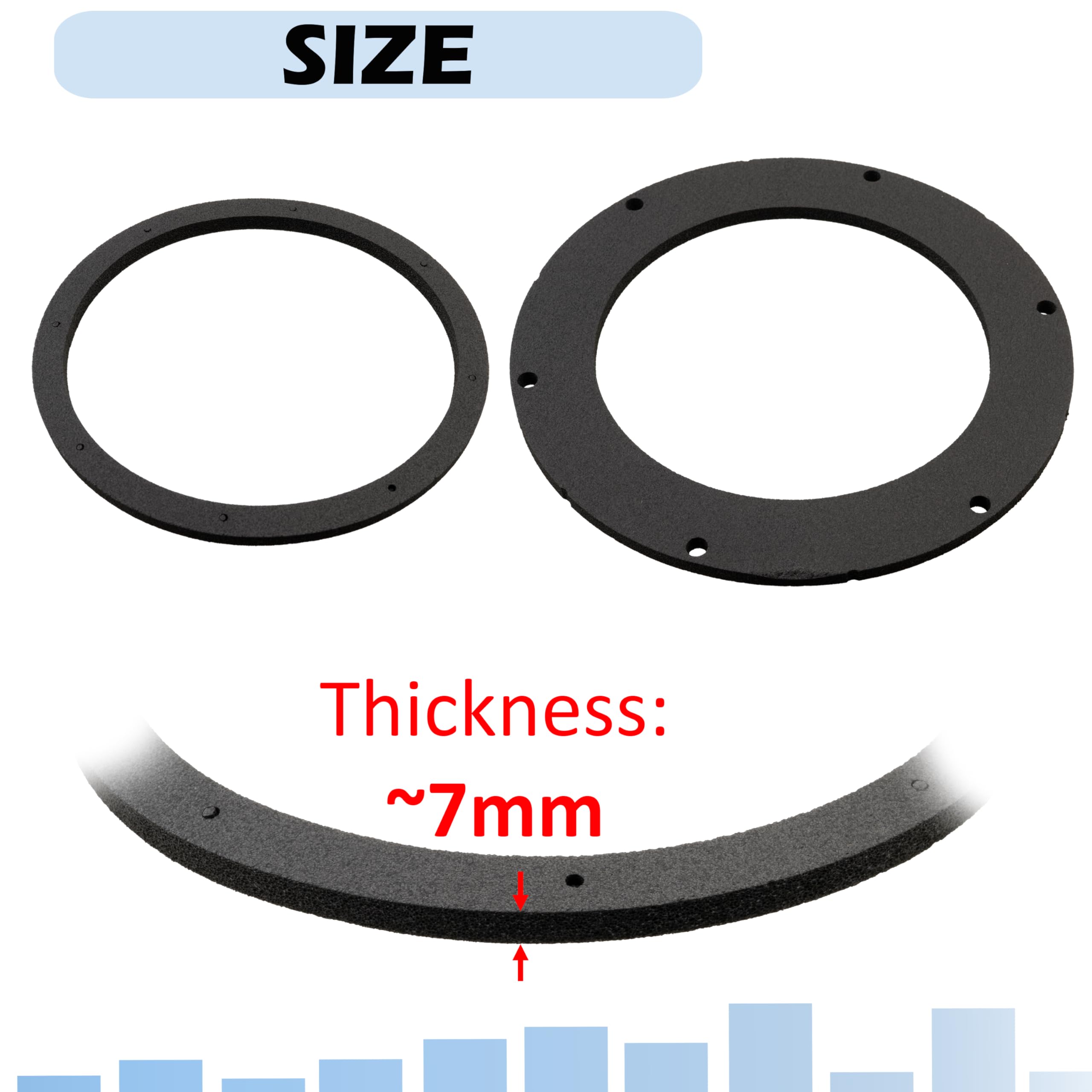Aerzetix - Kit di 2 adattatori per altoparlanti Ø165 mm | compatibile con Skoda Octavia Mk1, Vw Golf V VI Passat B5 B8 Polo Mk V Caddy Touran (1T) Transporter T5 (anteriore) e Tiguan (5N) posteriore