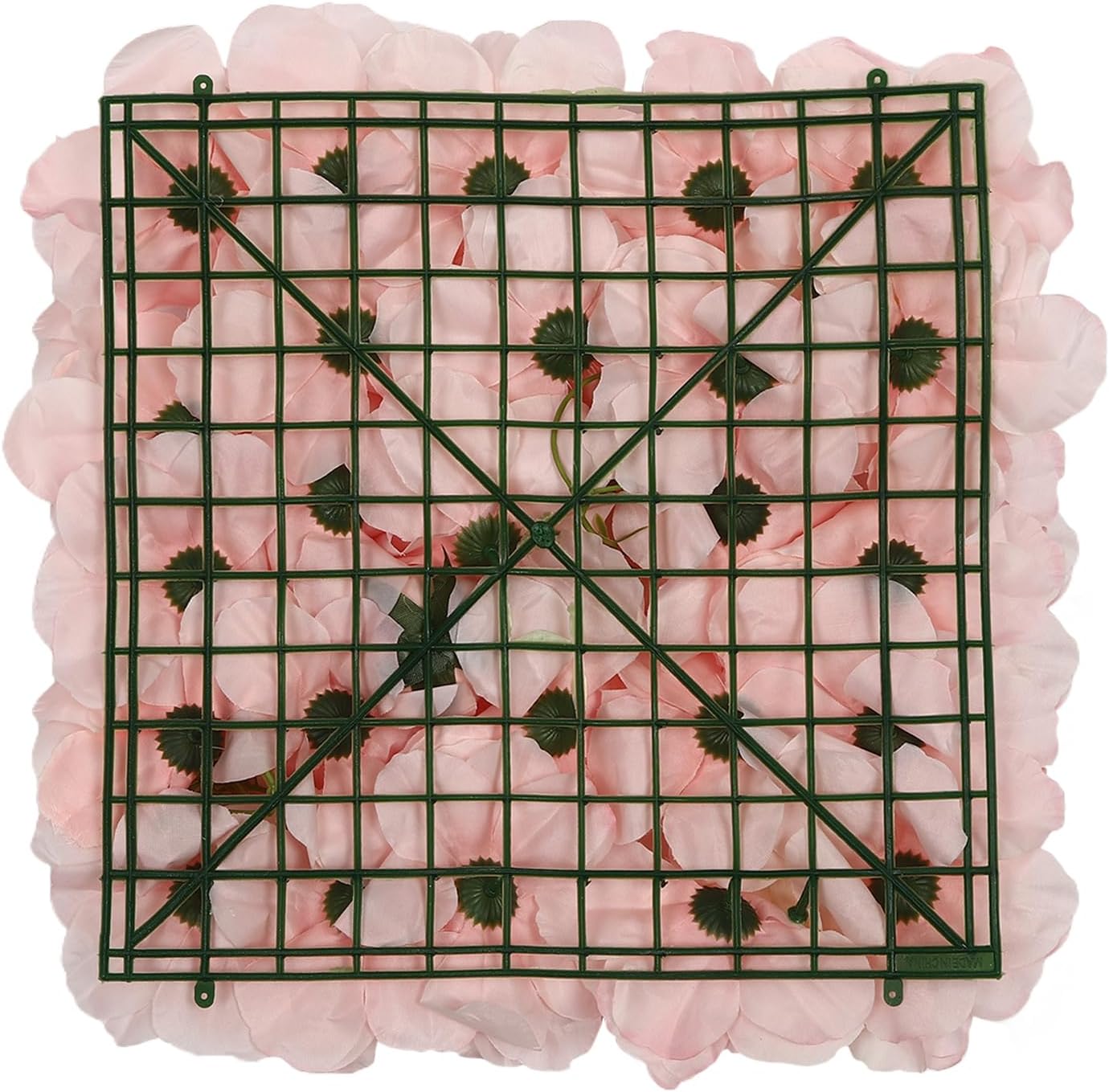 12Pcs Artificial Flower Wall Panel,3D 15" X 15" Silk Rose Mat Artificial Flower Wall,Decorative Backdrop Flower Panels Wall for Wedding Party Stage Baby Shower Decor (Pink,Champagne)