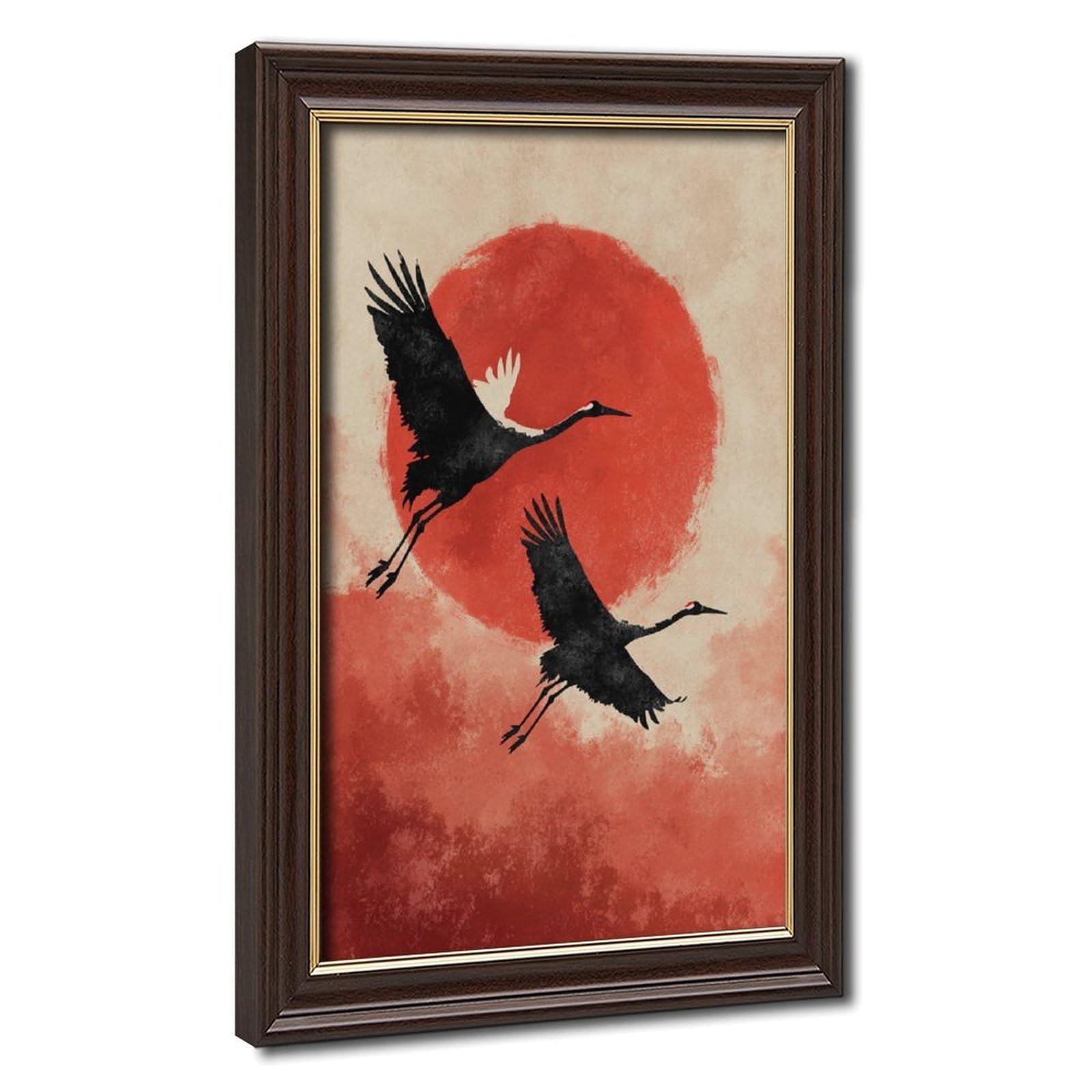 Bareronor Japanese Crane Canvas Poster Bedroom Decor Landscape Office Room Decor Gift 20" L X 30" W