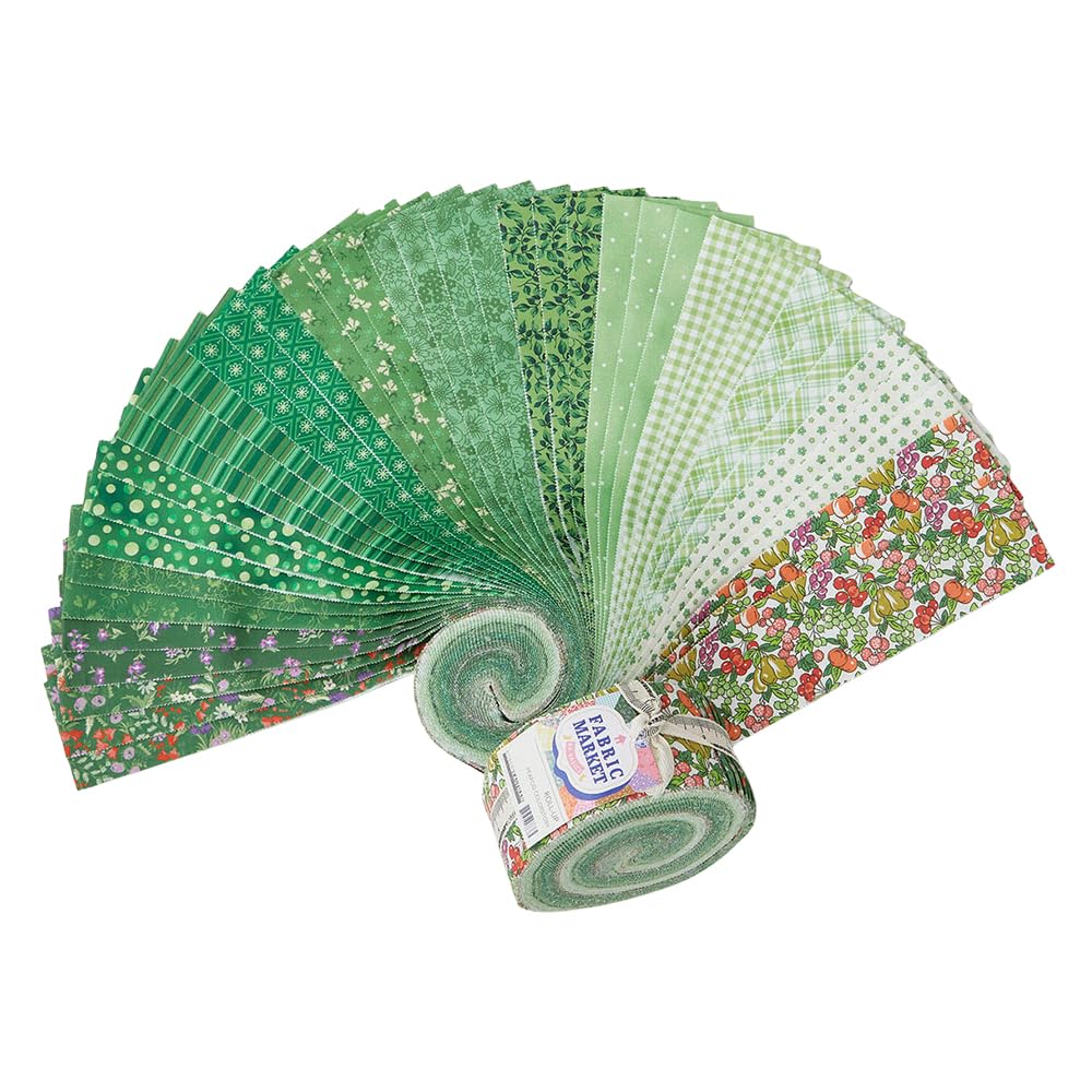 Robert Kaufman Assorted Flowerhouse Fabric Market Peapod Roll Up 40 2.5-Inch Strips Jelly Roll Ru-1422-40