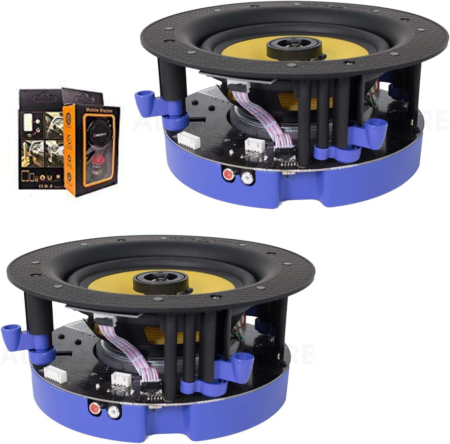 Package: Gravity Premium SG-6HiBT 6.5” 400 Watts Flush Mount in-Wall in-Ceiling 2-Way Universal Home Speaker System with PP Cone Titanium Stereo Sound (2 Speakers Included) - Work with Bluetooth