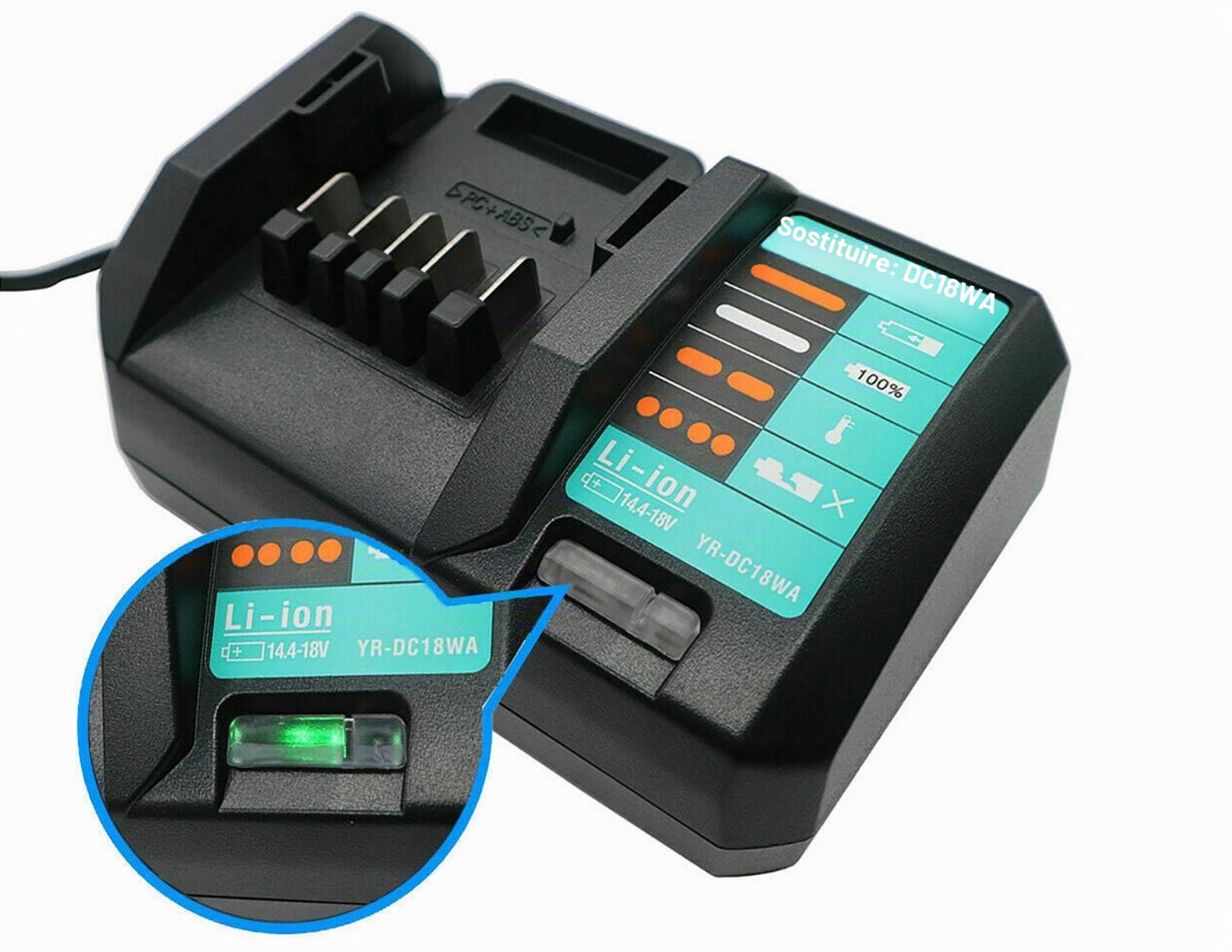 Caricatore di Ricambio Makita DC18WA 14.4-18V + 18V 2.0Ah BL1813G Batteria per Makita BL1820G BL1815G BL1813G BL1811G 195608-4, Makita HP457D TD127D DF457DWE DK18041 DK18015 HP457DWE MDF452DWEG MT071E