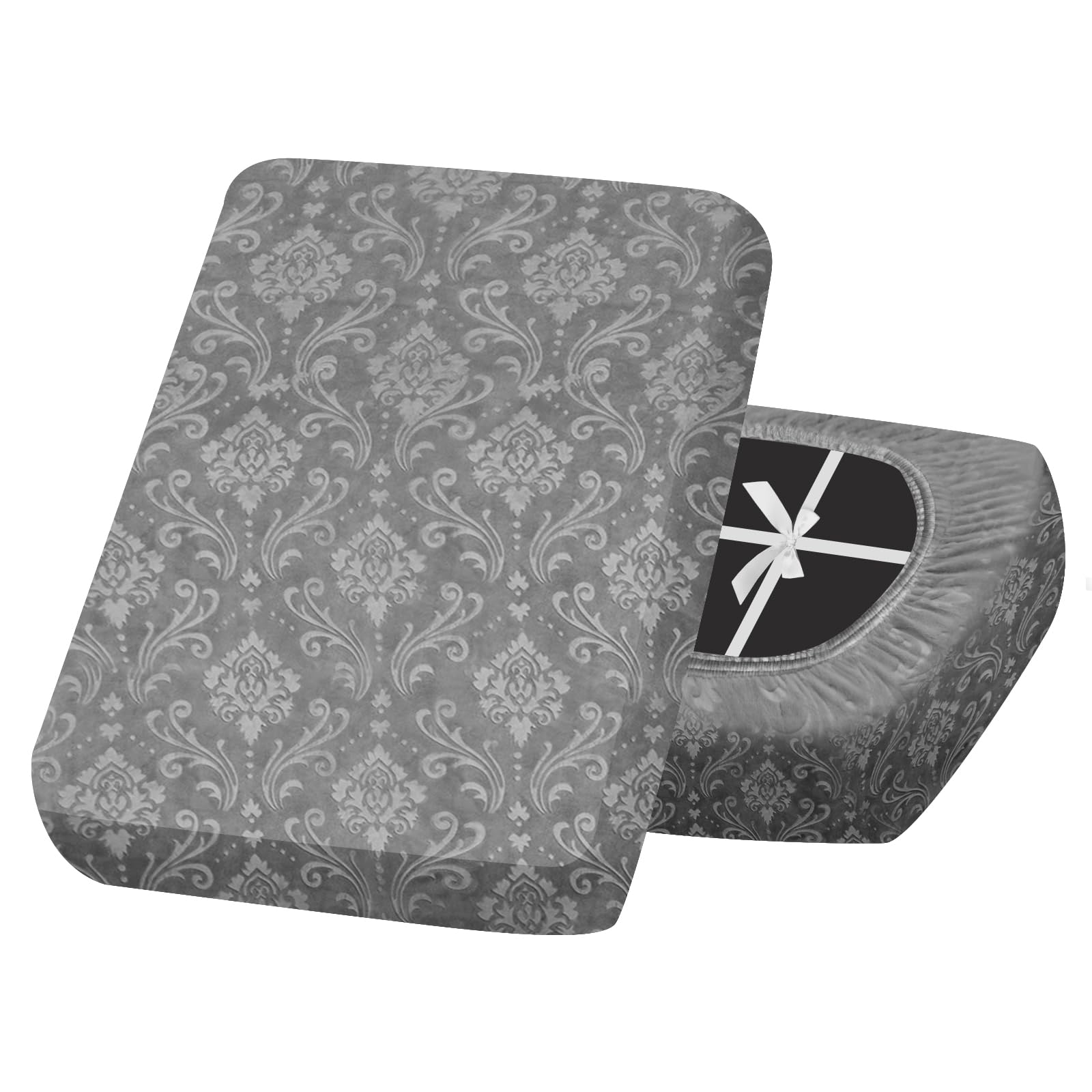 SYLC Sofa Seat Cover Velvet Embossed, Non Slip Stretch Sofa Cushion Covers with 4-ties, Fitted Sofa Cover for Settee/Couch/Caravan/Motorhome (Med grey,1pc Large 1-seat) โ image 1