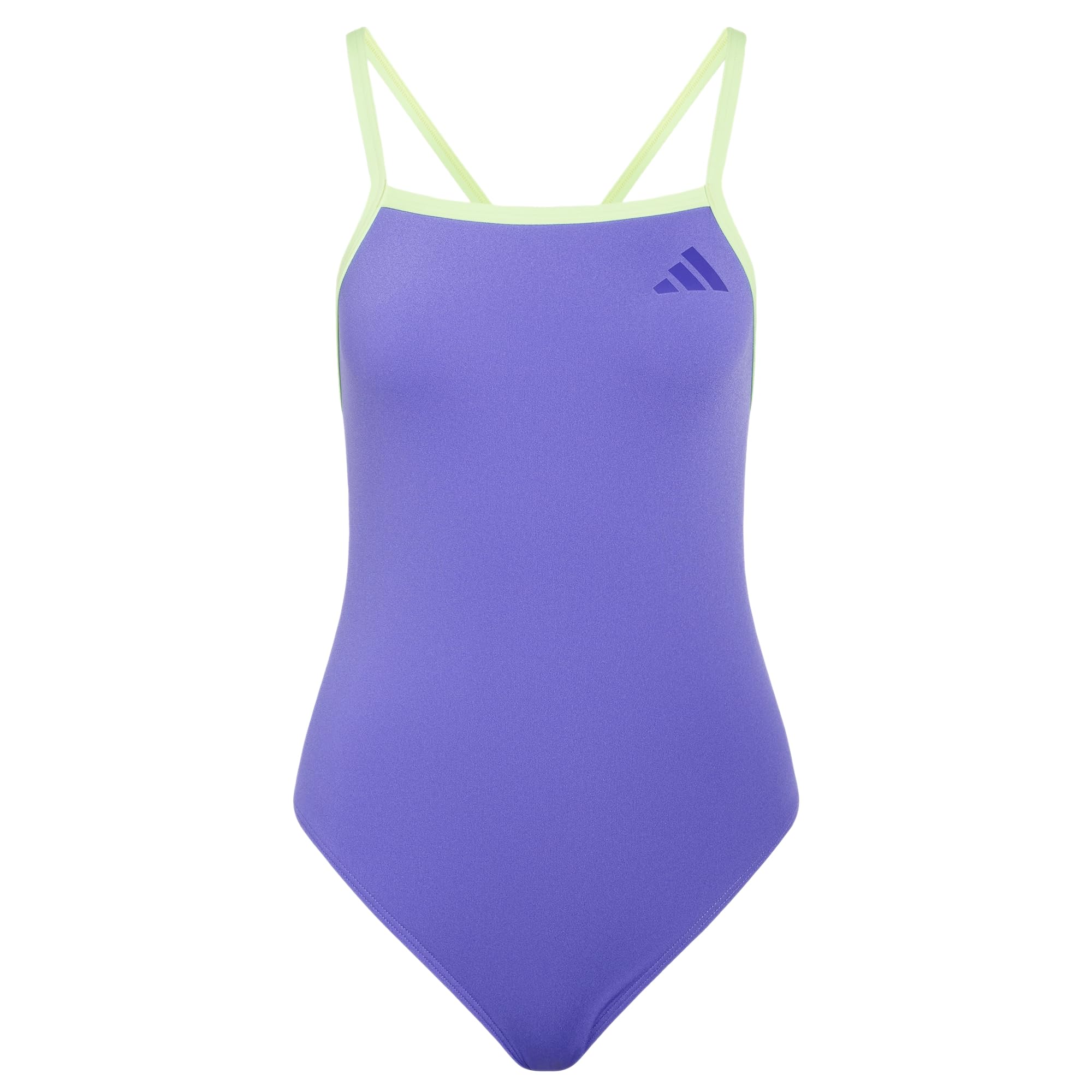 adidas Women's Thin Straps V-Back Swimsuit Swimwear, Solar Purple, 44