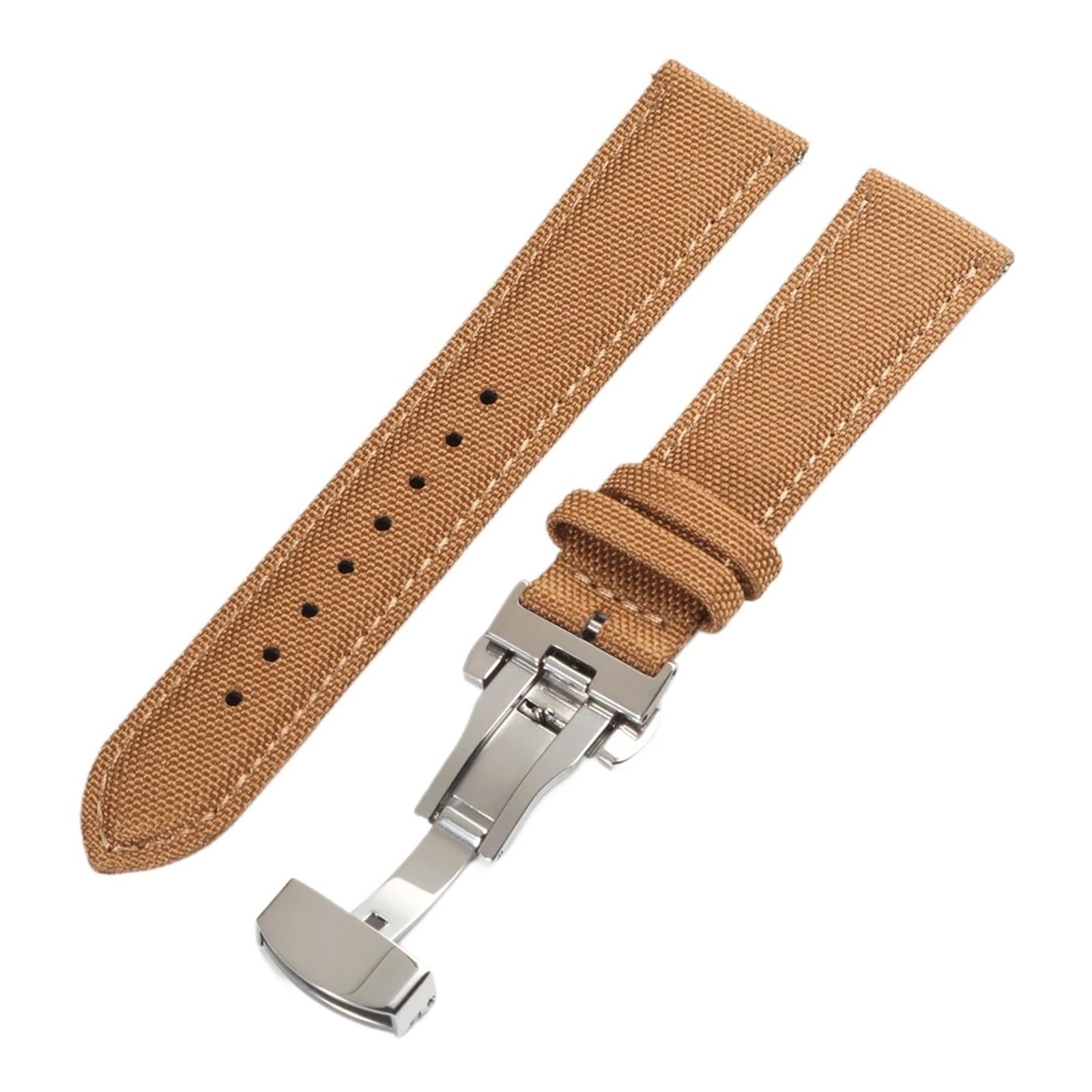 Générique NASUNJIA Bracelet De Montre En Toile De Nylon À Dégagement Rapide 18 Mm, 19 Mm, 20 Mm, 21 Mm, 22 Mm, 24 Mm, Avec Boucle Papillon