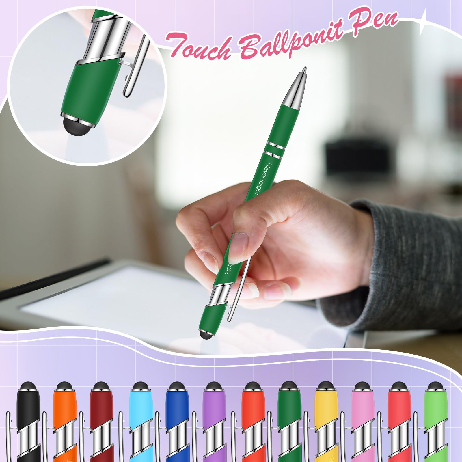 Tenare 12 Sets Thank You Gifts Bulk Teacher Students Thank You Graduation Motivational Ballpoint Pens Kraft Card Inspirational Keychains with Organza for Team Colleague Staff - Image 4