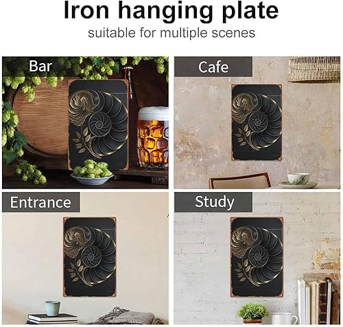 Miniatura 4 de Fibonacci - Cartel de metal retro de metal para decoración del hogar, 8 x 12 pulgadas