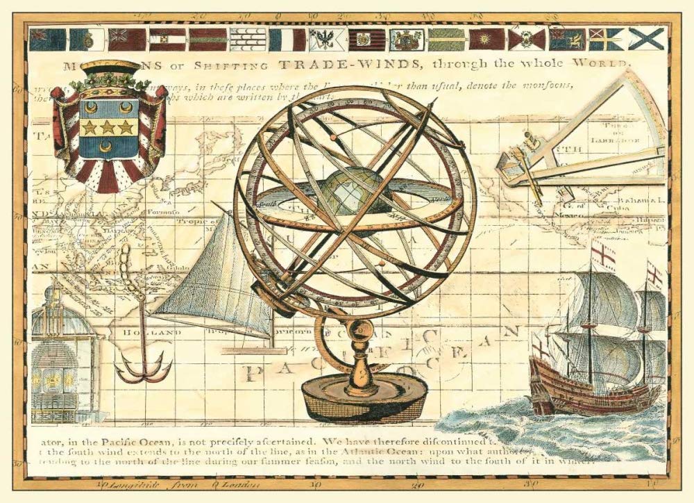 Feeling at home Mappa nautica i STAMPA su CARTA OPACA 220gr Vision Studio - Vintage ▾ orizzontale Immagine d'arte x cornice cm_76_X_105