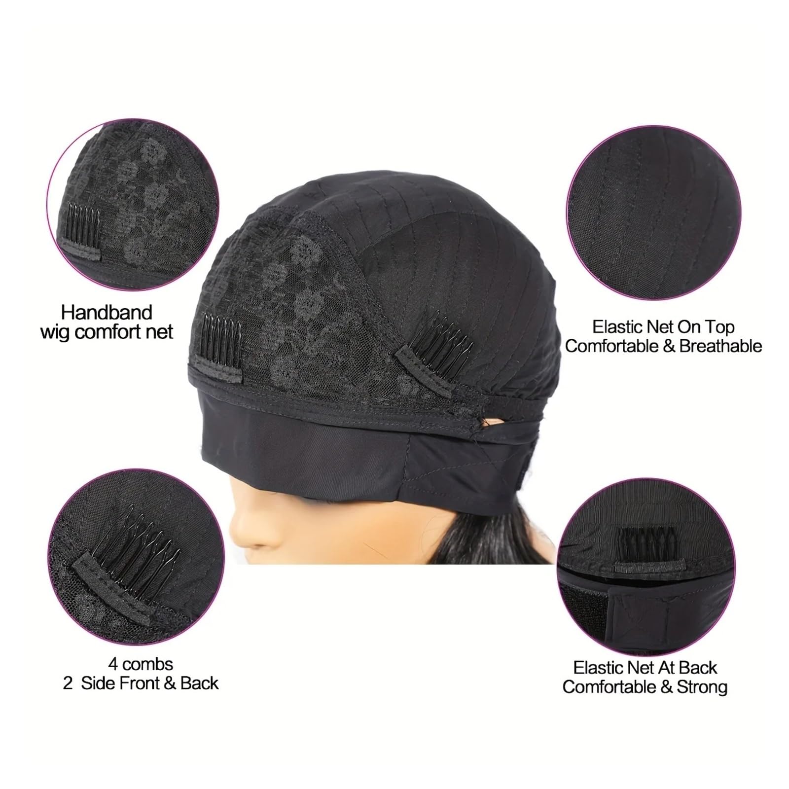 1 Stück Perücke mit kleinen Locken, synthetische Schwarze for den täglichen Gebrauch