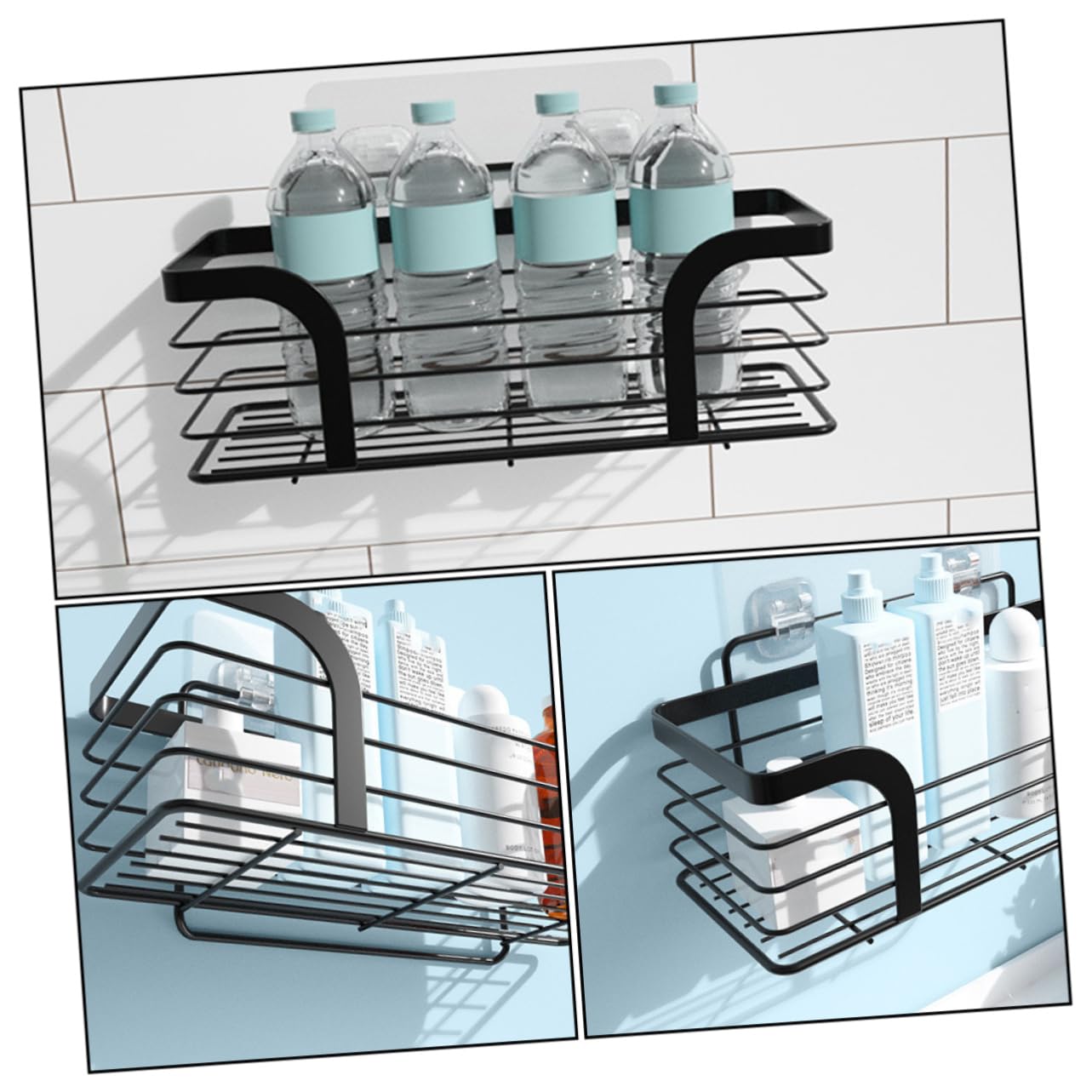 LABRIMP Estante De Baño De Acero Inoxidable Sin Perforación Organizador De Ducha Multifuncional Soporte Para Productos De Higiene Personal Para Baño y Cocina