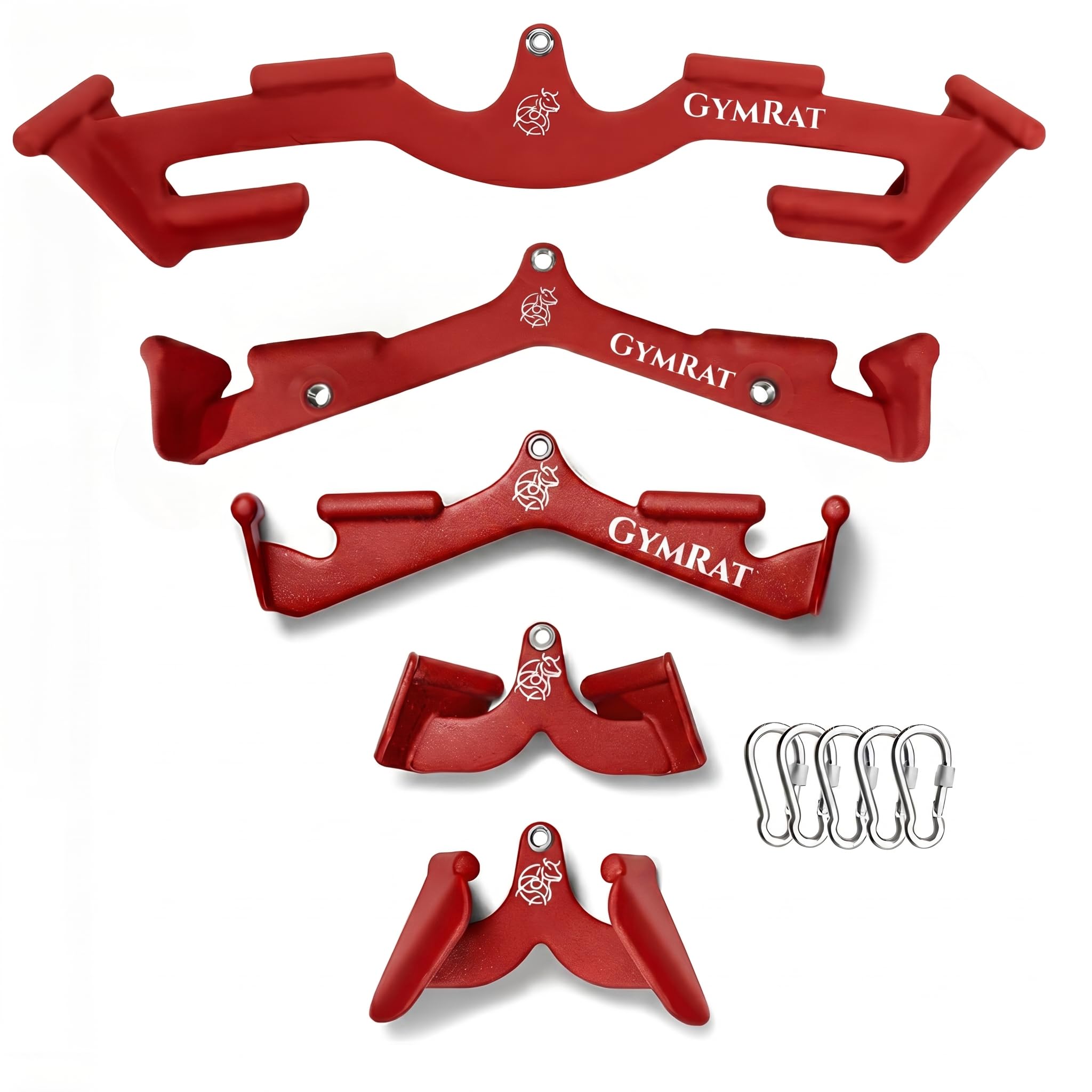 GYMRAT™ 2026 Upgraded LAT Pulldown Attachments, Cable Machine Attachment, Cable Attachments for Gym, Tricep Bar, Curl Bar, T Bar Row Attachment, LAT Pull Down Bar (RED)-image-35