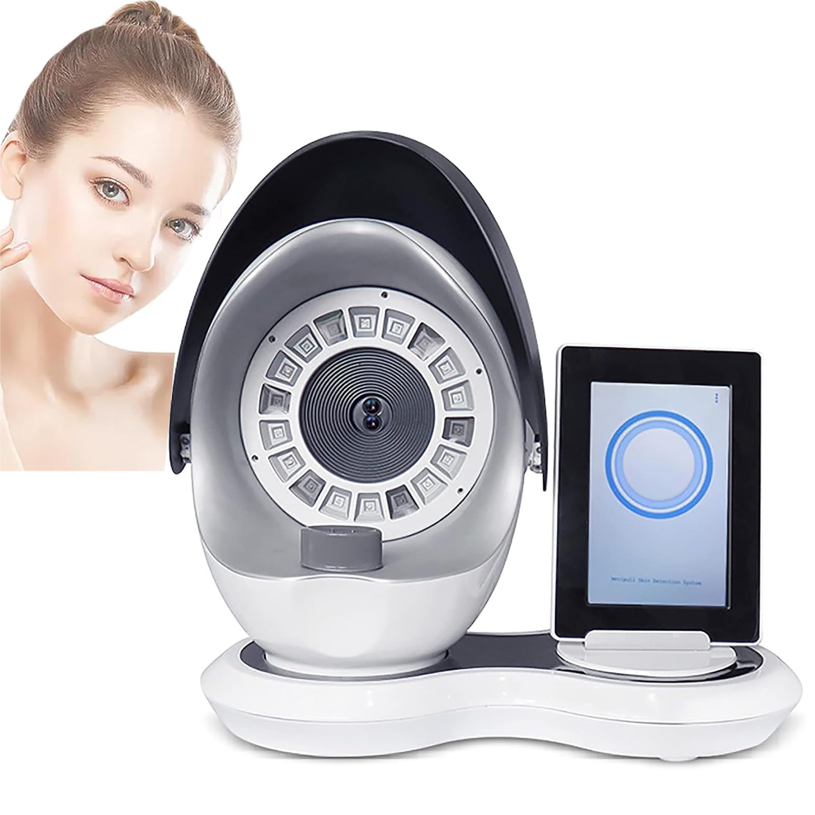Adtzpc 3D Skin Detector, Smart Skin Analyzer with 12 Million Dual Cameras, 3 Light Sources Analyze & 10 Indicators Data Analysis and AI Face Recognition Technology, for Beauty Salon