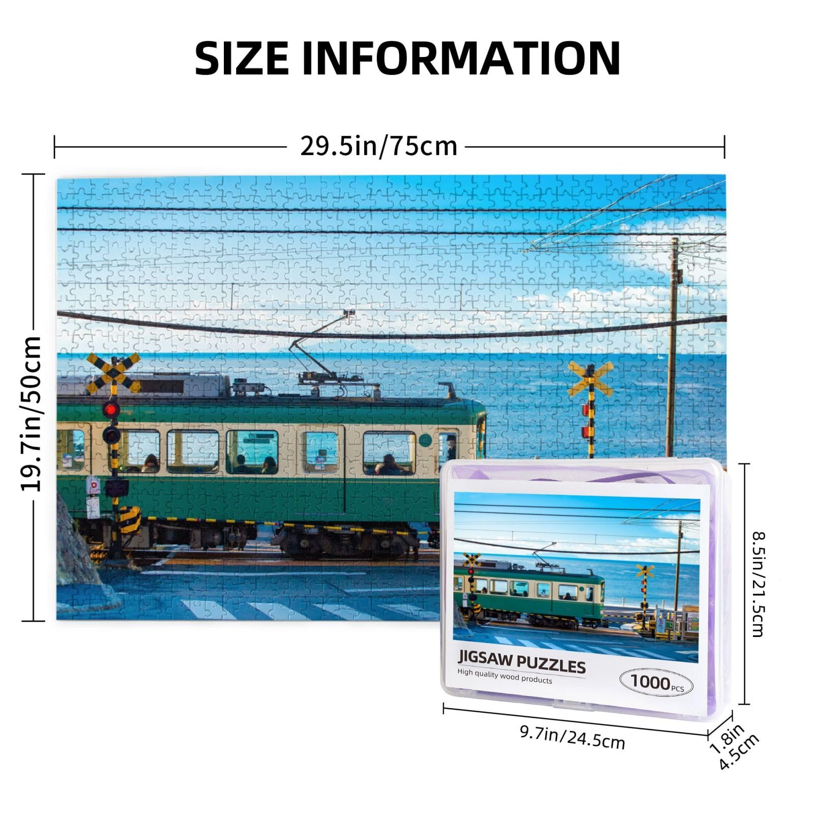 Amazon.co.jp: 日本の風景 江ノ電と踏切-神奈川 ジグソーパズル 1000