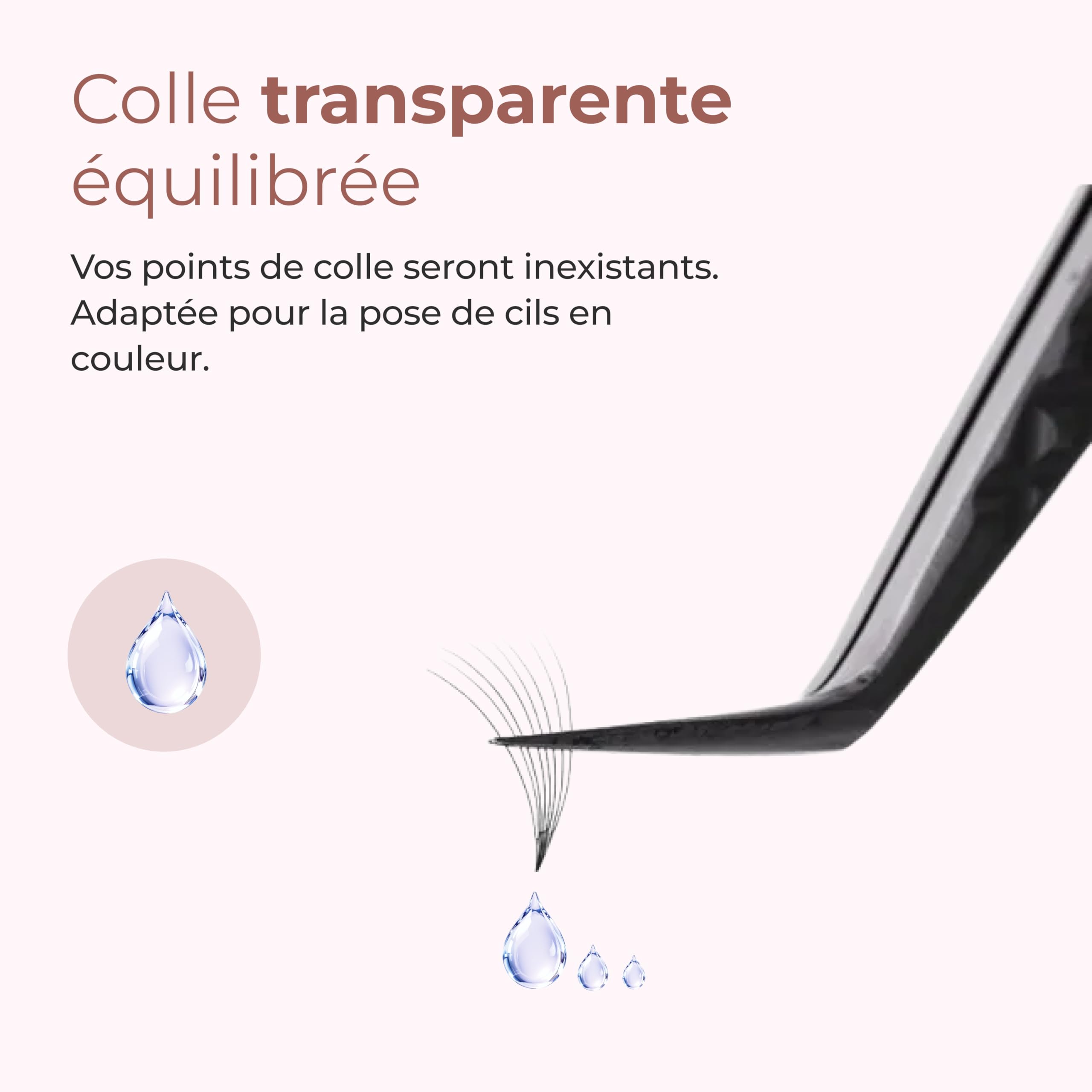 Colle " LOUGLUE transparente " ultra rapide 0.5 sec pour Extensions de Cil à Cil ou Volume Russe 3D 5D 7D Faux Cils Marque Française Une Pause Poudree